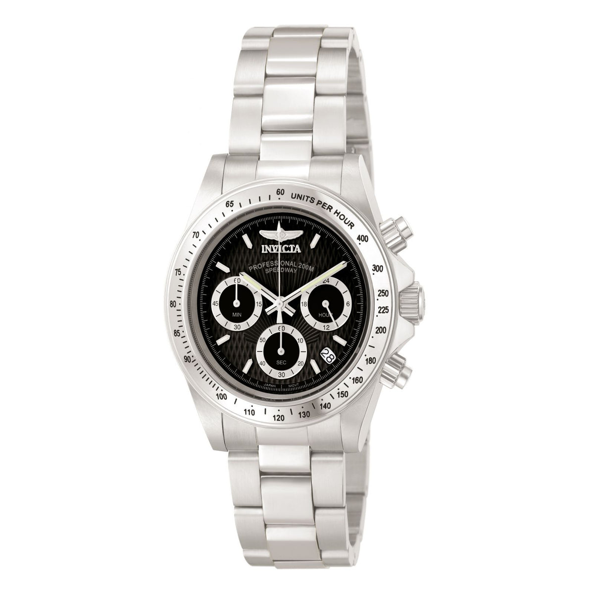 Reloj Invicta Speedway Mozha 9223 para Hombre – Cronógrafo en Acero Inoxidable Plateado con Dial Negro y Maquinaria Cuarzo (200m)