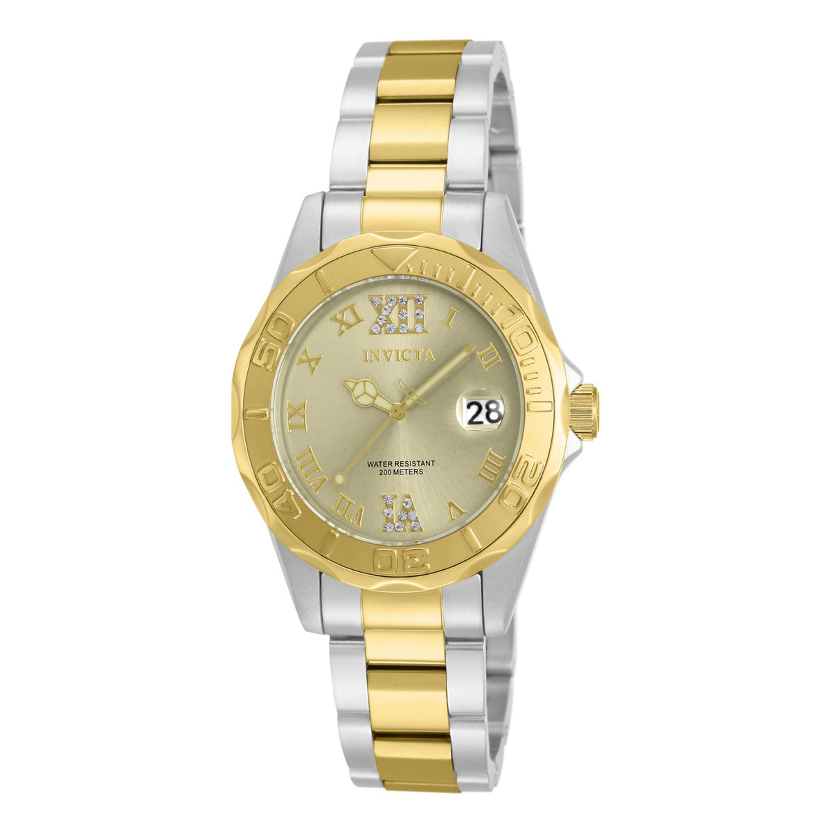 RELOJ  PARA MUJER INVICTA PRO DIVER 17021 - ACERO, ORO