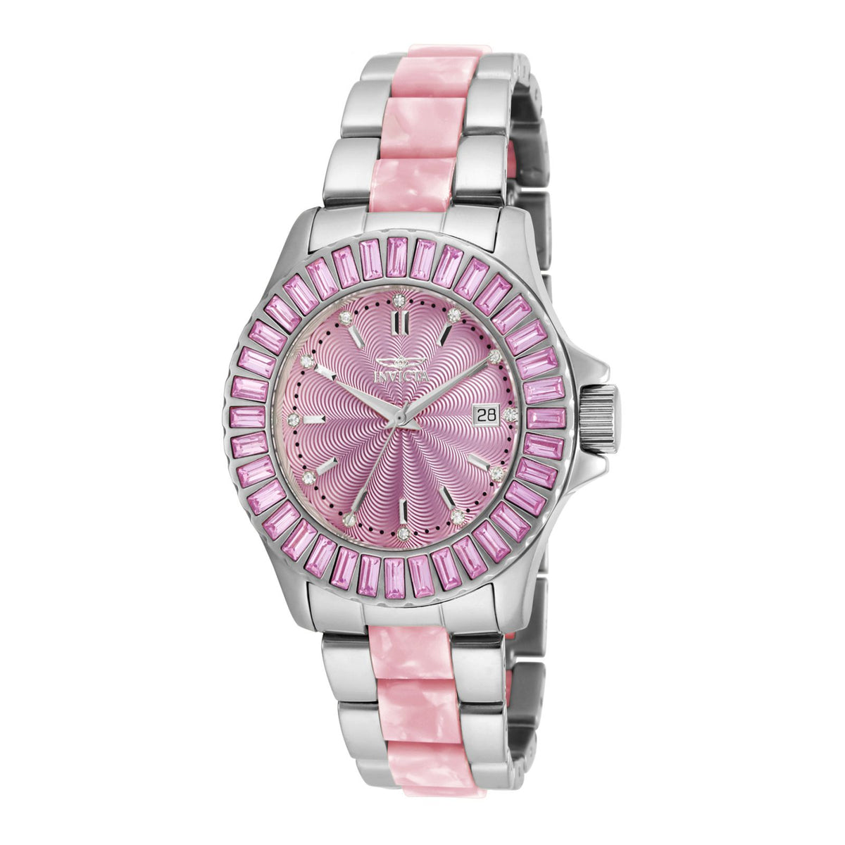 RELOJ  PARA MUJER INVICTA ANGEL 18875 - ROSA, PLATA