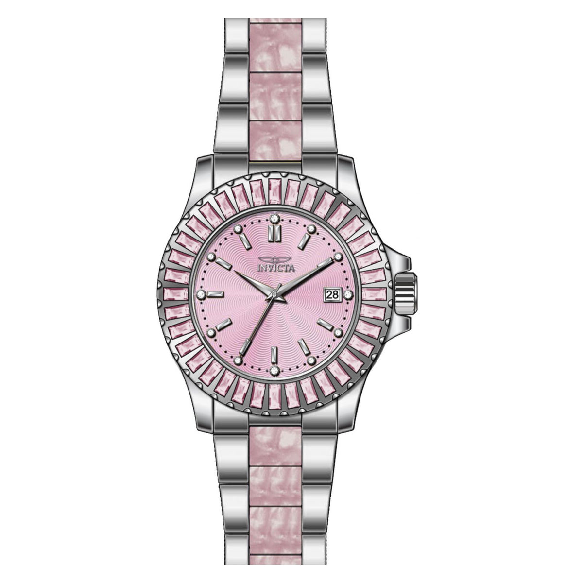 RELOJ  PARA MUJER INVICTA ANGEL 18875 - ROSA, PLATA