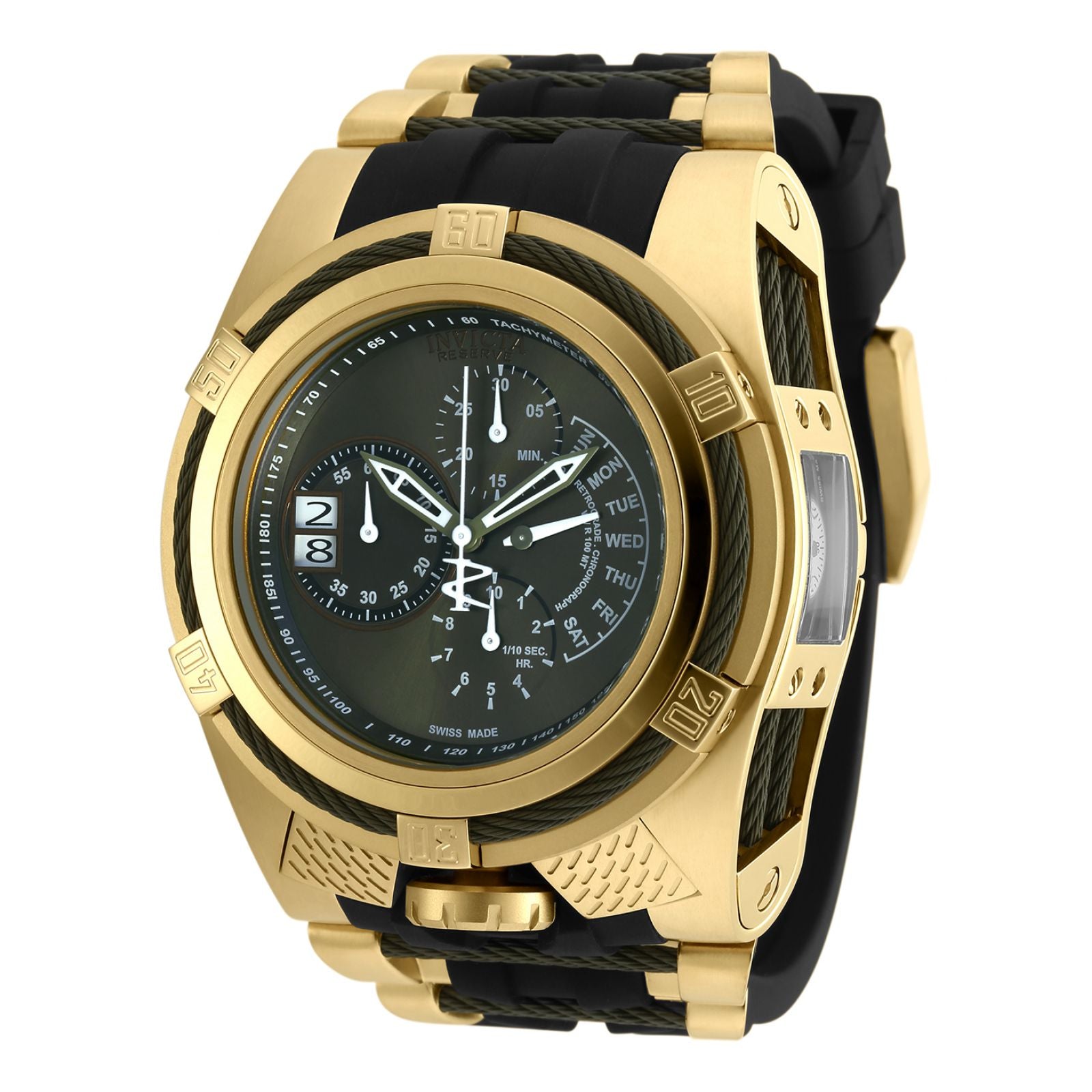 RELOJ  PARA HOMBRE INVICTA BOLT 19426 - ORO, VERDE OLIVA