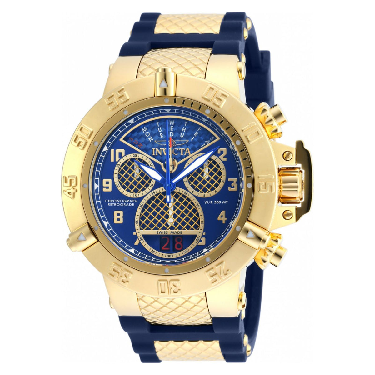 RELOJ  PARA HOMBRE INVICTA SUBAQUA 90107 - DORADO AZUL