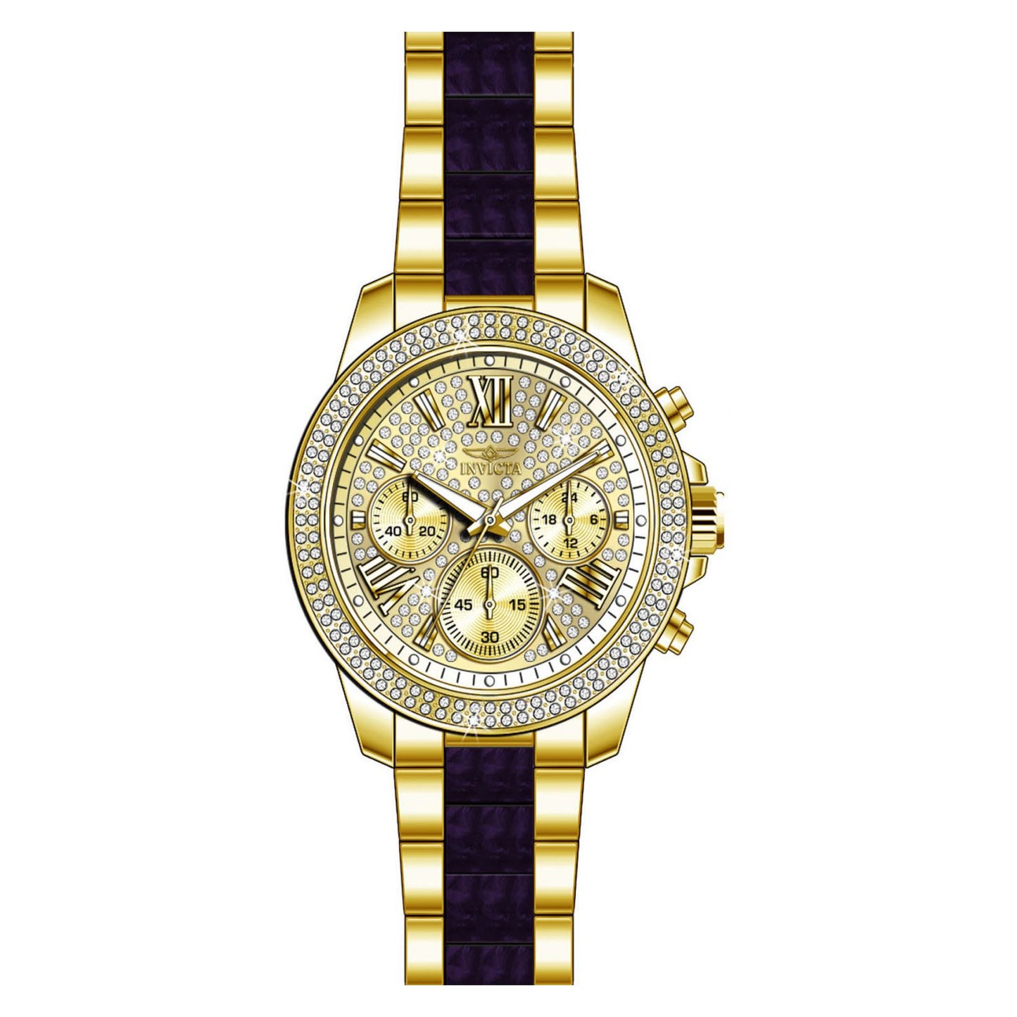 RELOJ  PARA MUJER INVICTA ANGEL 20508 - DORADO MORADO