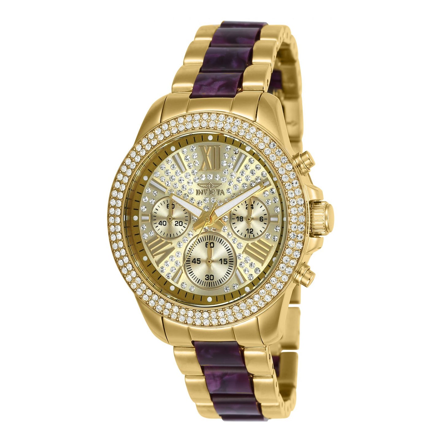 RELOJ  PARA MUJER INVICTA ANGEL 20508 - DORADO MORADO