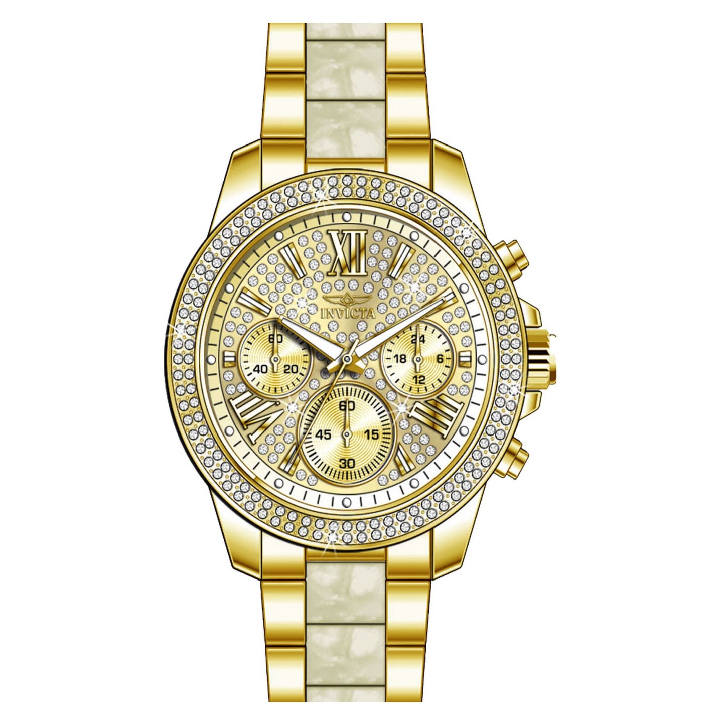 RELOJ  PARA MUJER INVICTA ANGEL 20511 - ORO PERLA