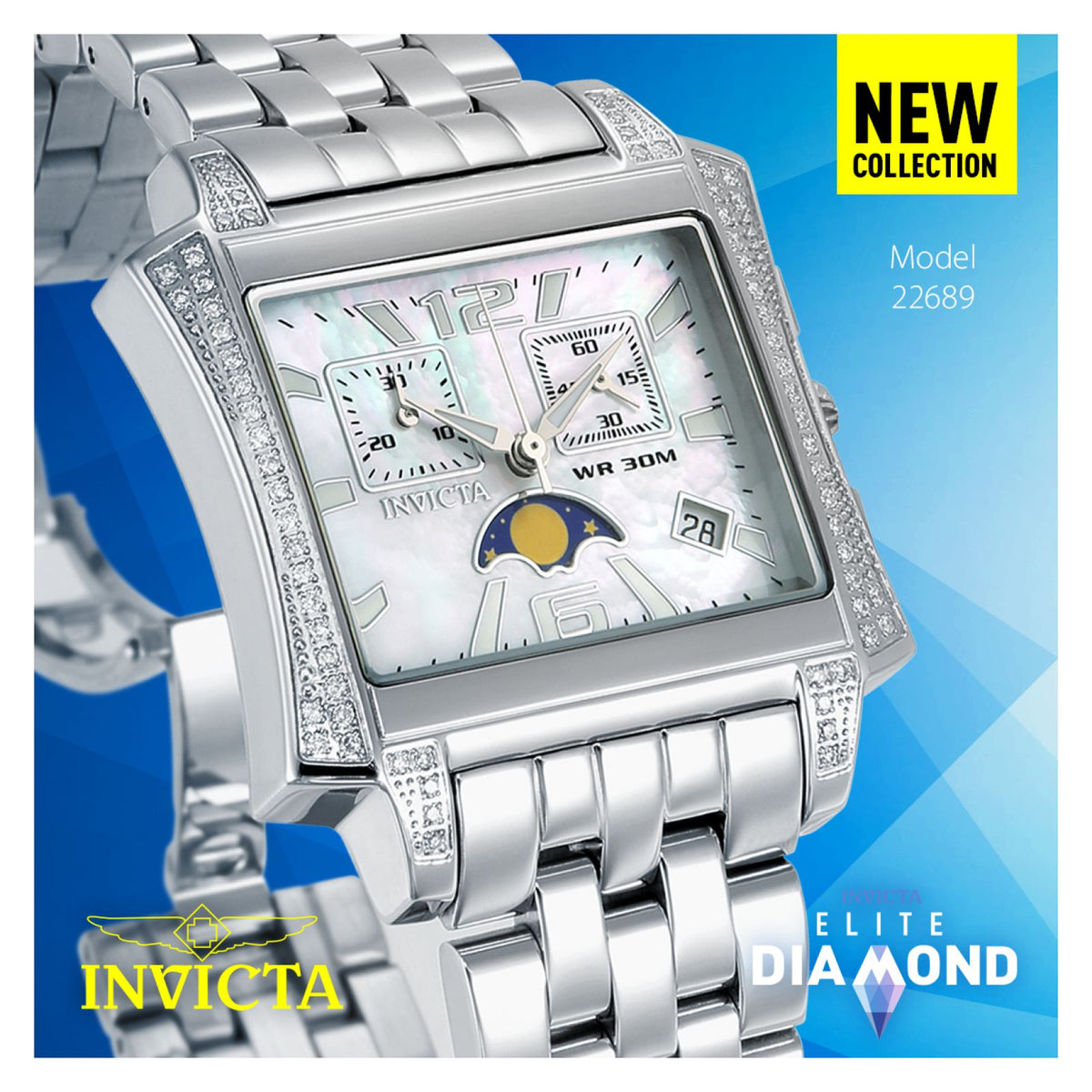 RELOJ  PARA MUJER INVICTA ELITE DIAMOND 22689 - ACERO