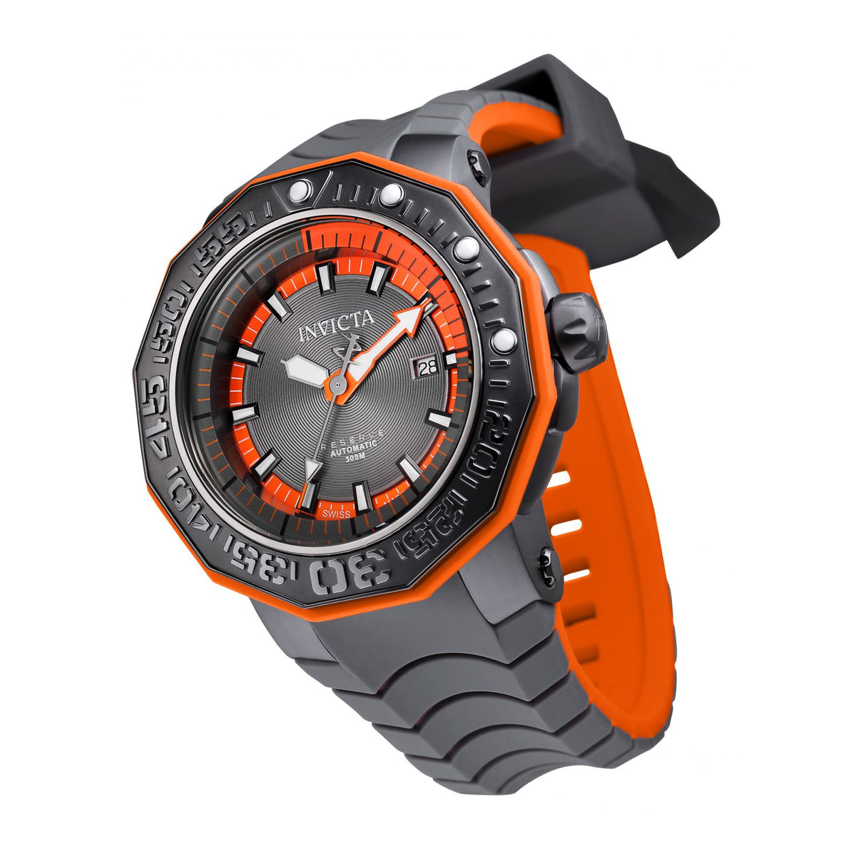 RELOJ DEPORTIVO PARA HOMBRE INVICTA RESERVE 23030 - GRIS, NARANJA