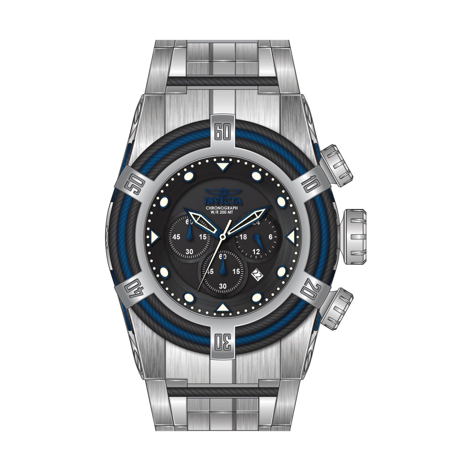 RELOJ  PARA HOMBRE INVICTA BOLT 23048 - AZUL OSCURO, NEGRO, ACERO