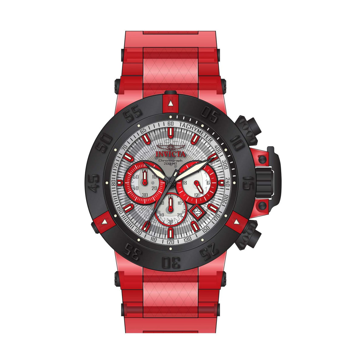 RELOJ DEPORTIVO PARA HOMBRE INVICTA SUBAQUA 24364 - NEGRO, ROJO, TRANSPARENTE