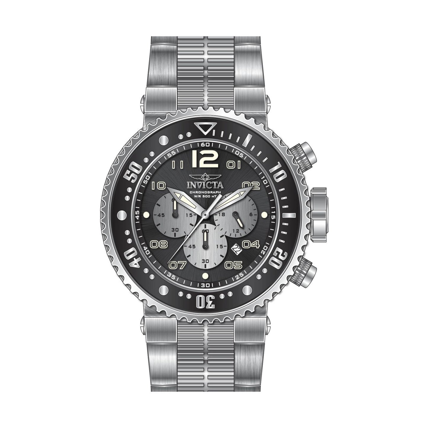 RELOJ  PARA HOMBRE INVICTA PRO DIVER 25073 - NEGRO, PLATA