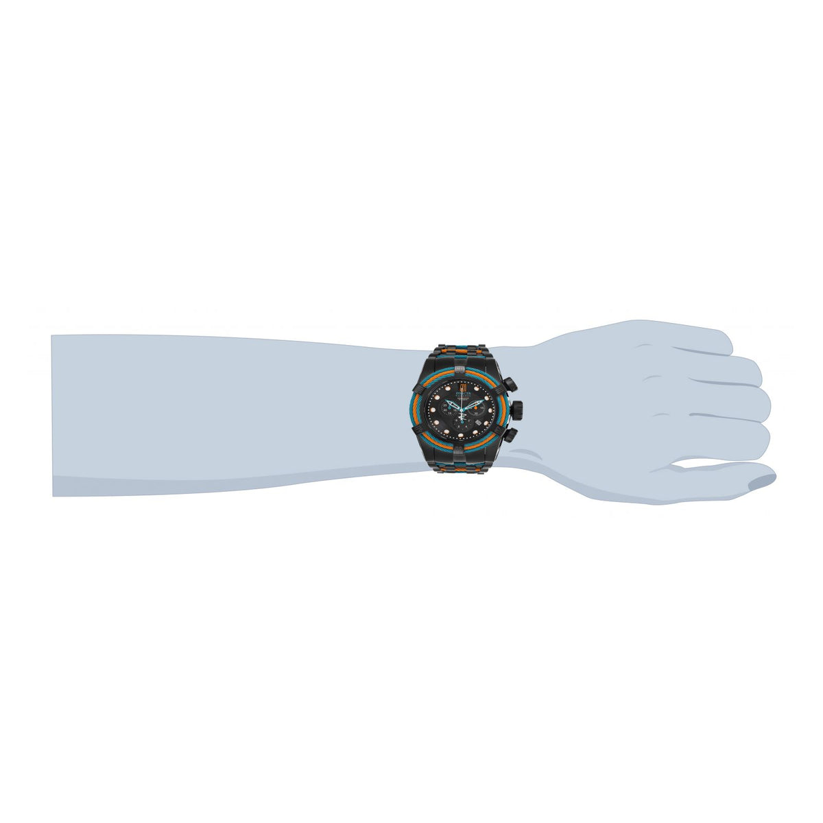 RELOJ  PARA HOMBRE INVICTA JASON TAYLOR 25615 - NEGRO, AZUL, NARANJA