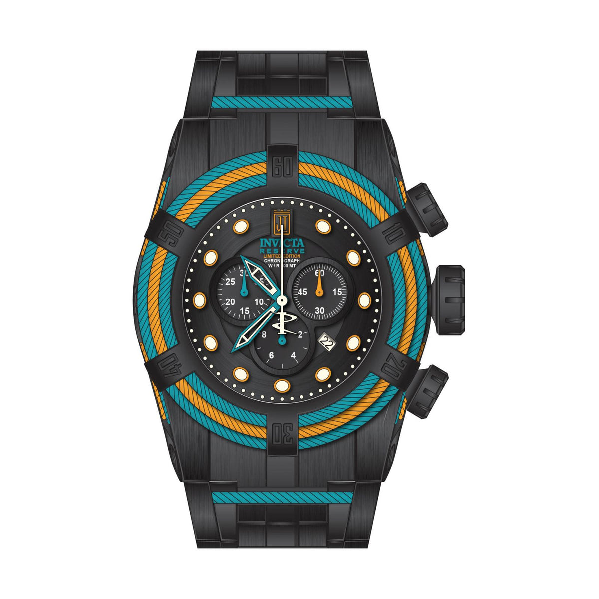 RELOJ  PARA HOMBRE INVICTA JASON TAYLOR 25615 - NEGRO, AZUL, NARANJA