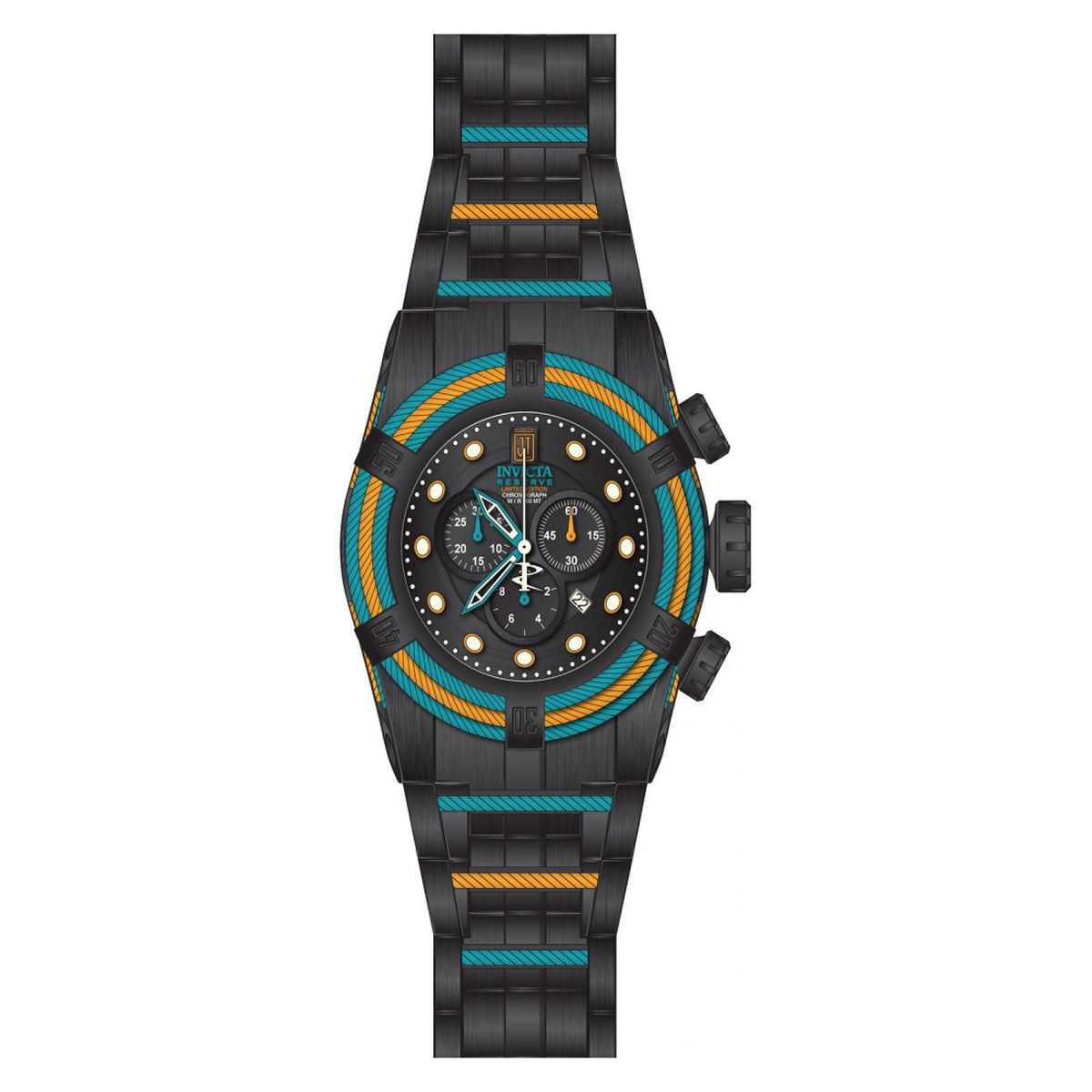 RELOJ  PARA HOMBRE INVICTA JASON TAYLOR 25615 - NEGRO, AZUL, NARANJA