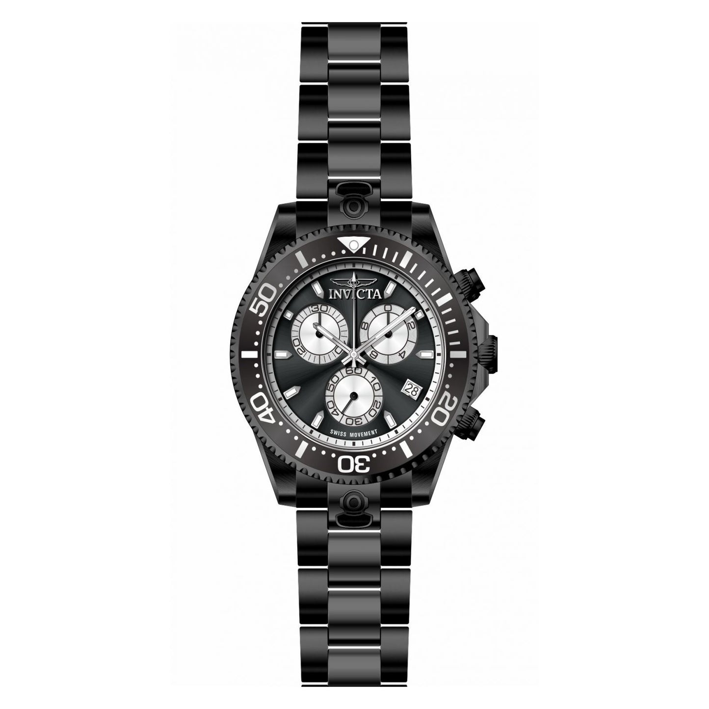 RELOJ  PARA HOMBRE INVICTA PRO DIVER 26852 - NEGRO, PLATA