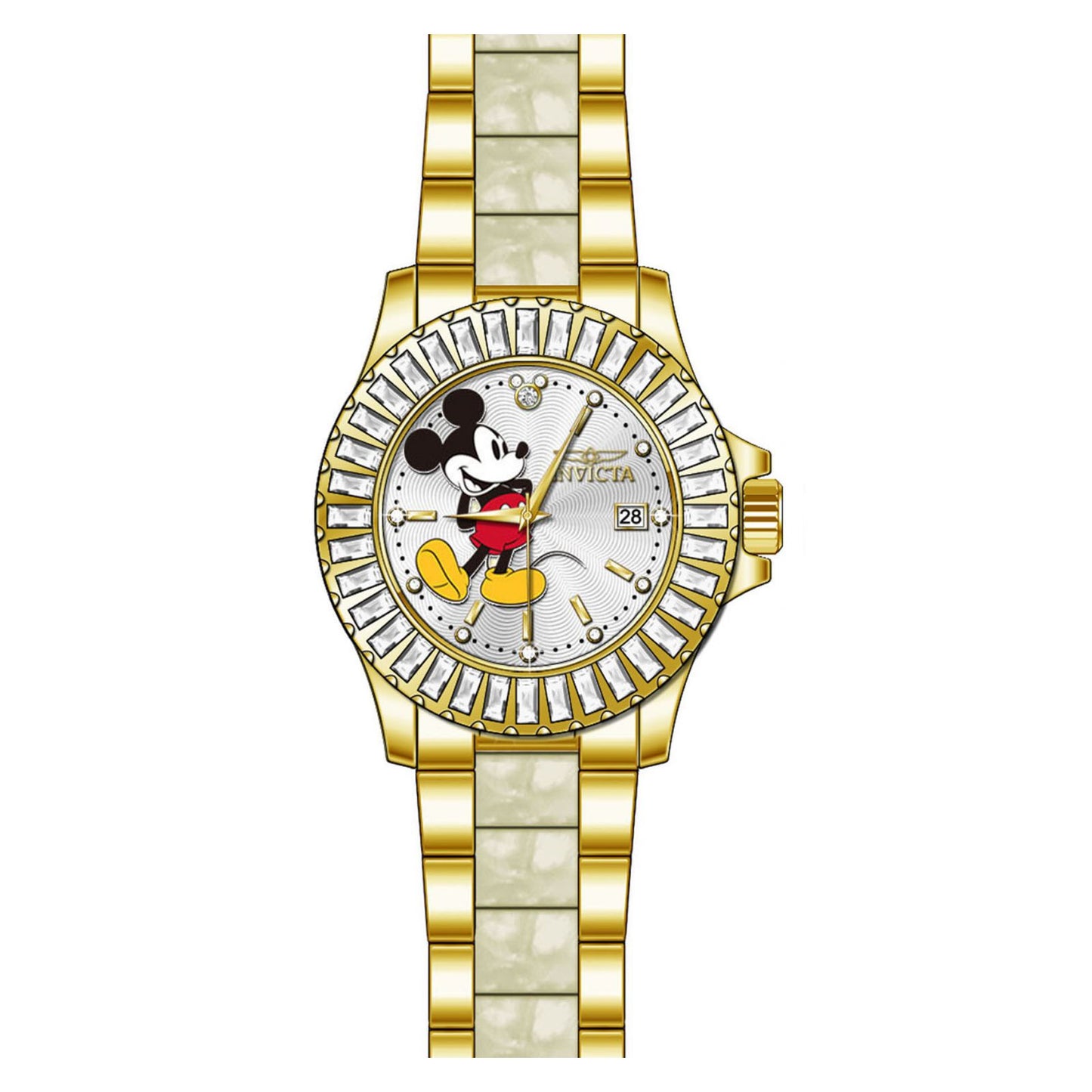 RELOJ MICKEY RATÓN PARA MUJER INVICTA DISNEY LIMITED EDITION 27276 - DORADO, BLANCO