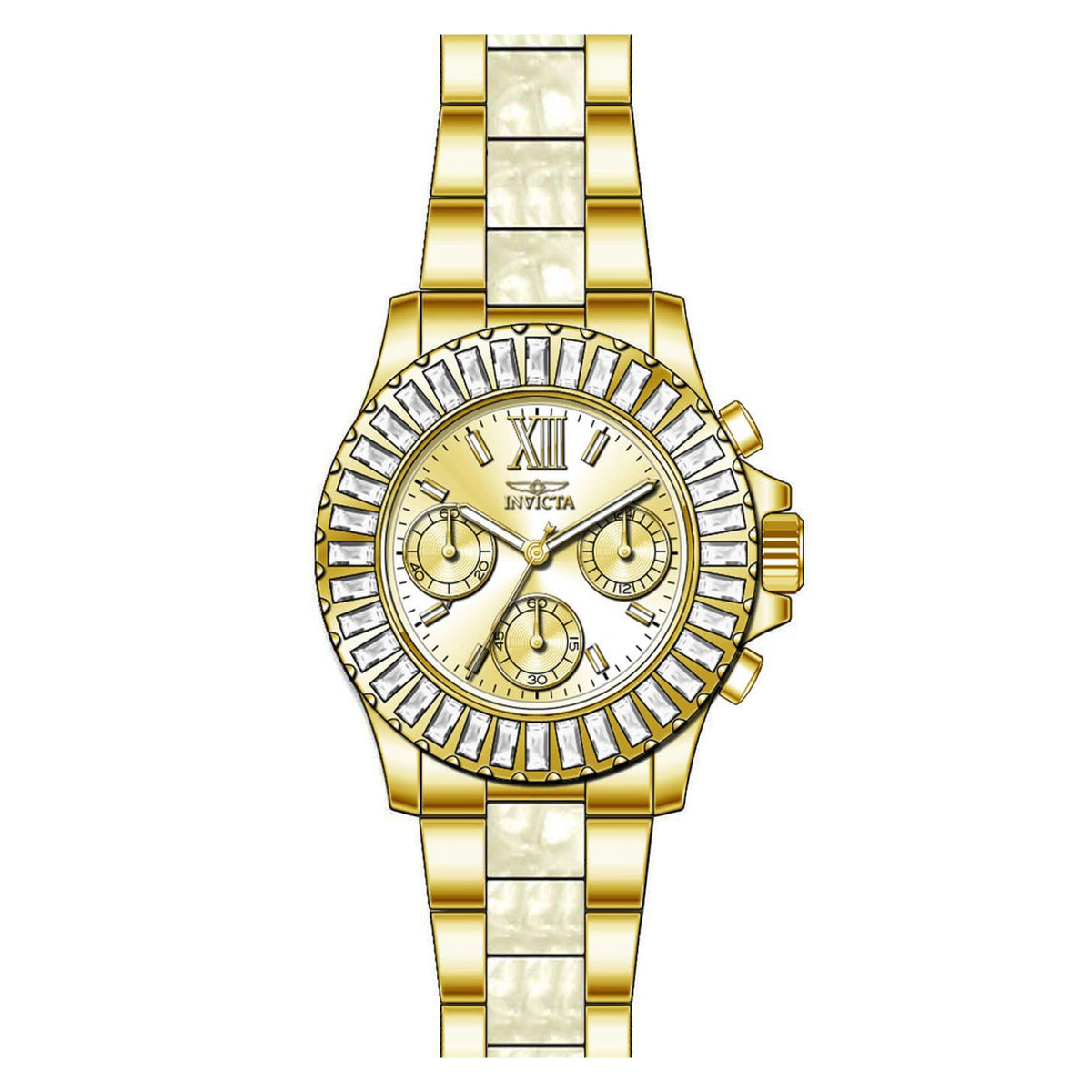 RELOJ  PARA MUJER INVICTA ANGEL 27299 - DORADO BLANCO