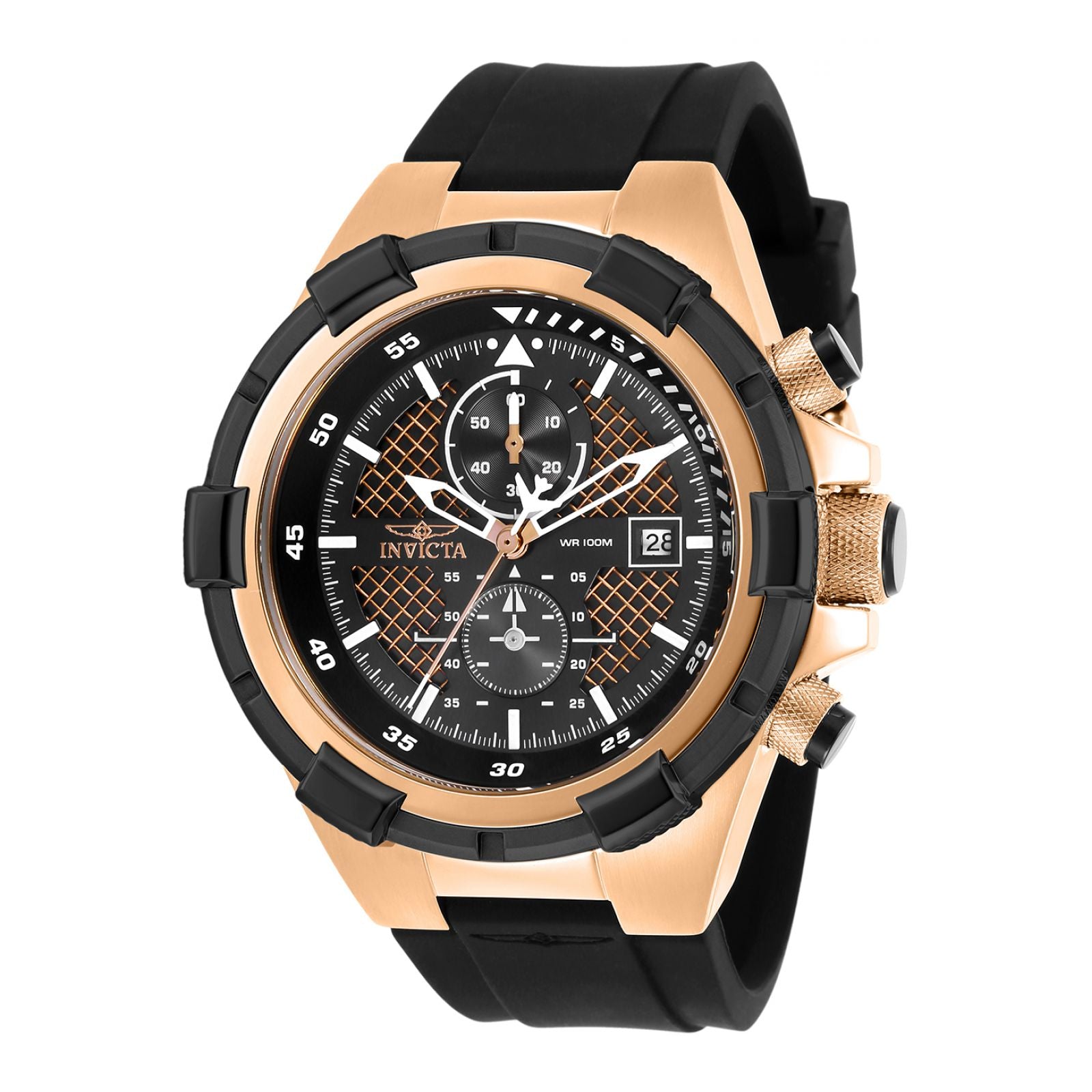 RELOJ DEPORTIVO PARA HOMBRE INVICTA AVIATOR 28097 - NEGRO, ROSA ORO