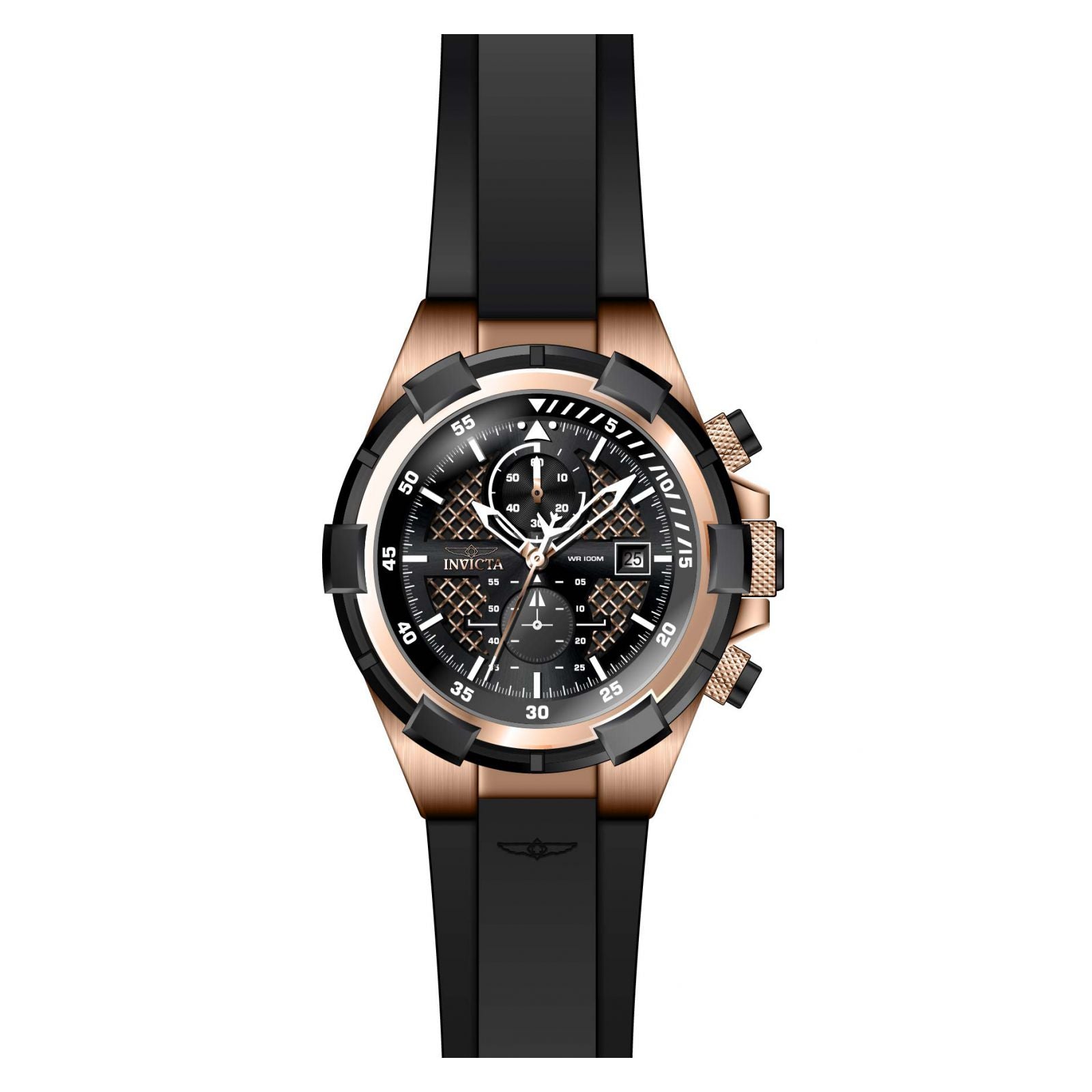 RELOJ DEPORTIVO PARA HOMBRE INVICTA AVIATOR 28097 - NEGRO, ROSA ORO