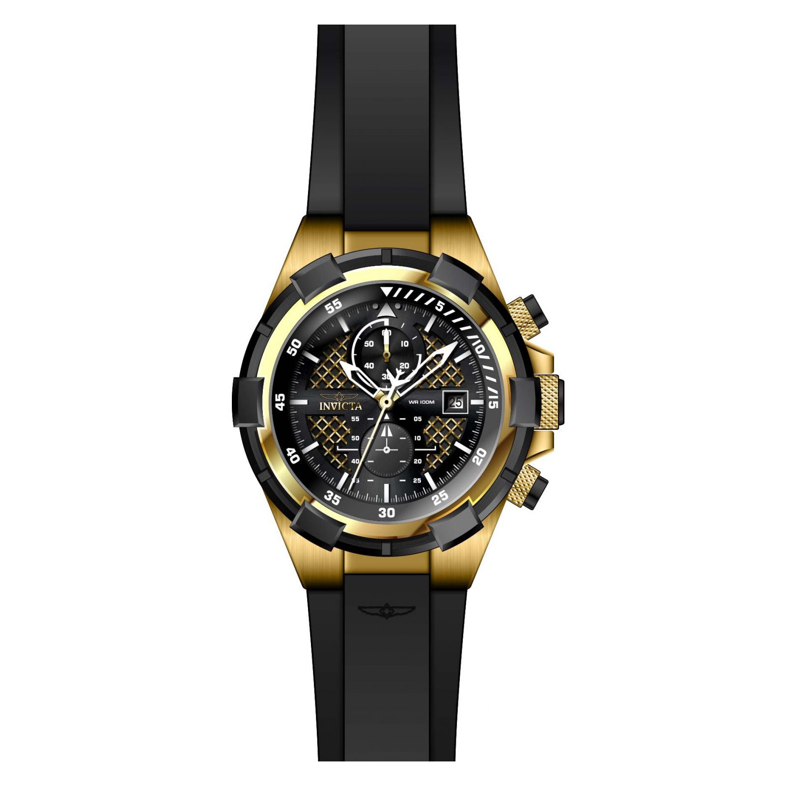 RELOJ DEPORTIVO PARA HOMBRE INVICTA AVIATOR 28100 - NEGRO, ORO