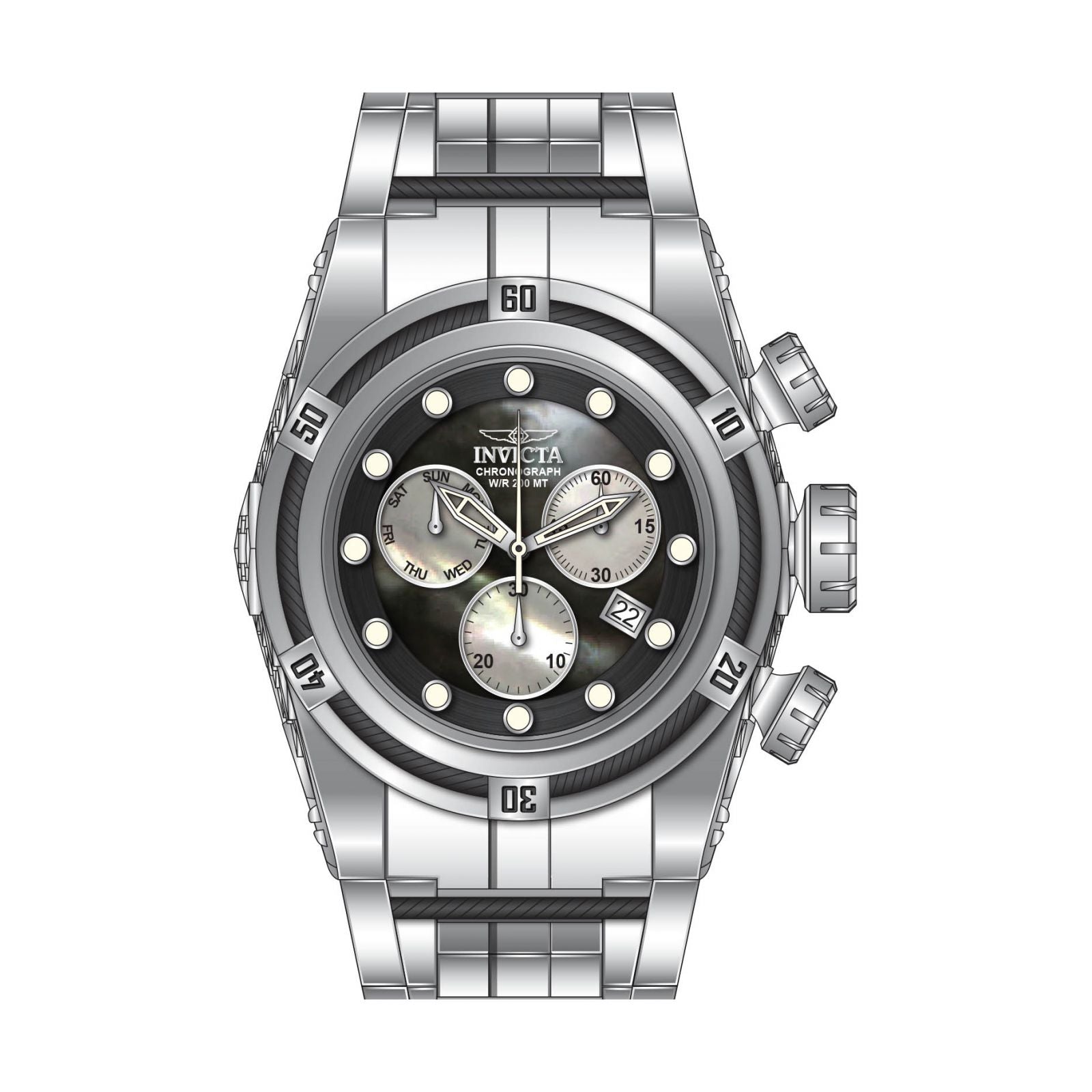 RELOJ  PARA HOMBRE INVICTA BOLT 28152 - ACERO NEGRO