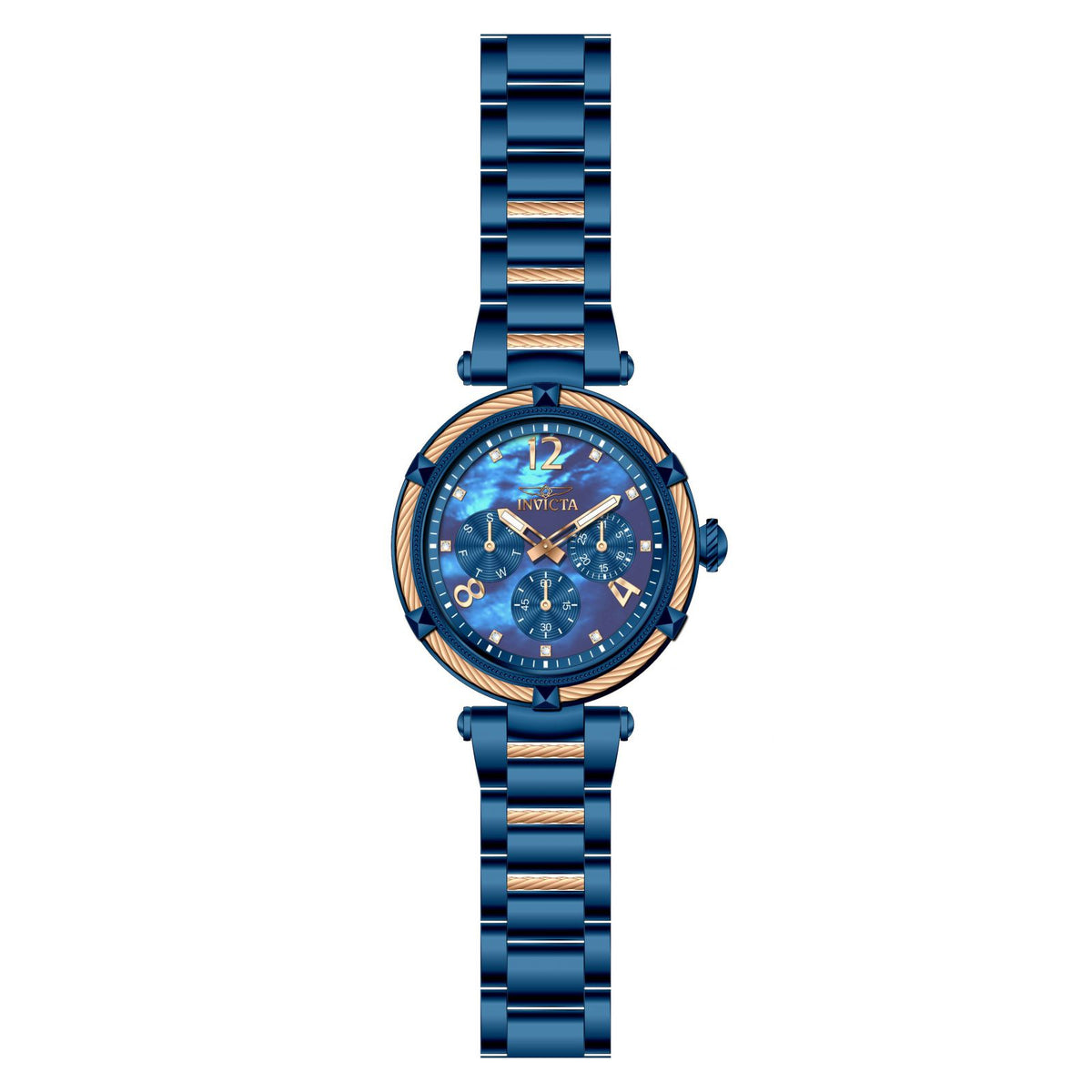 RELOJ  PARA MUJER INVICTA BOLT 29137 - AZUL, ORO ROSA