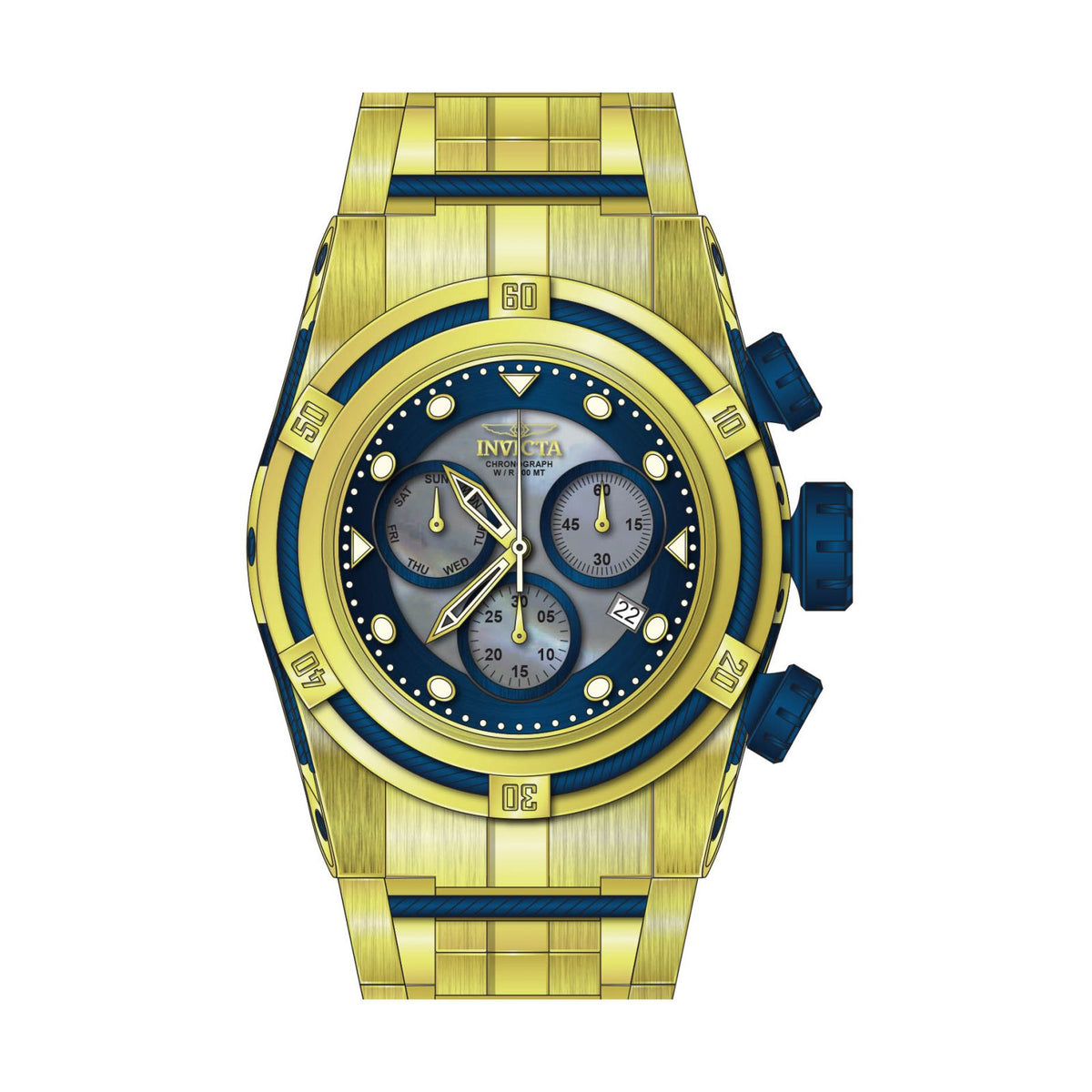 RELOJ  PARA HOMBRE INVICTA RESERVE 29738 - DORADO AZUL OSCURO