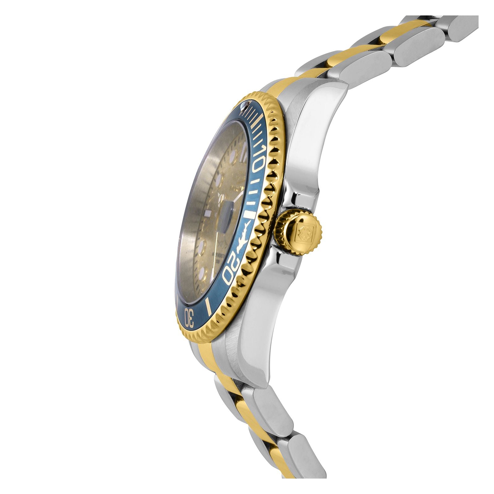 Reloj pulsera Invicta Pro Diver 30022 de cuerpo color plateado, analógico,  para hombre, fondo oro, con