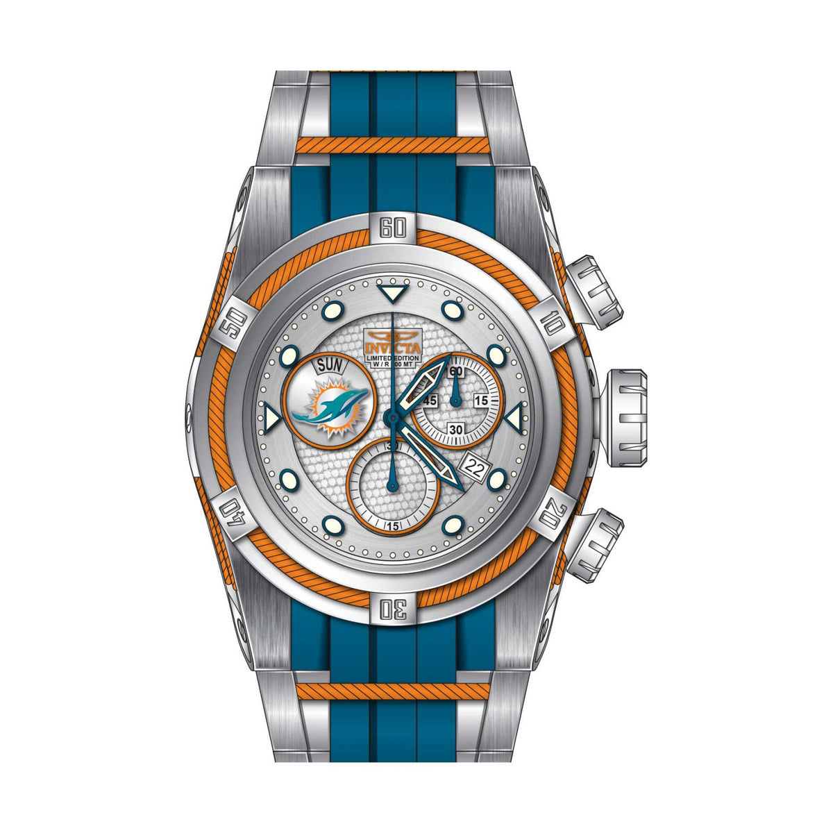 RELOJ  PARA HOMBRE INVICTA NFL 30241 - ACERO, AZUL, NARANJA