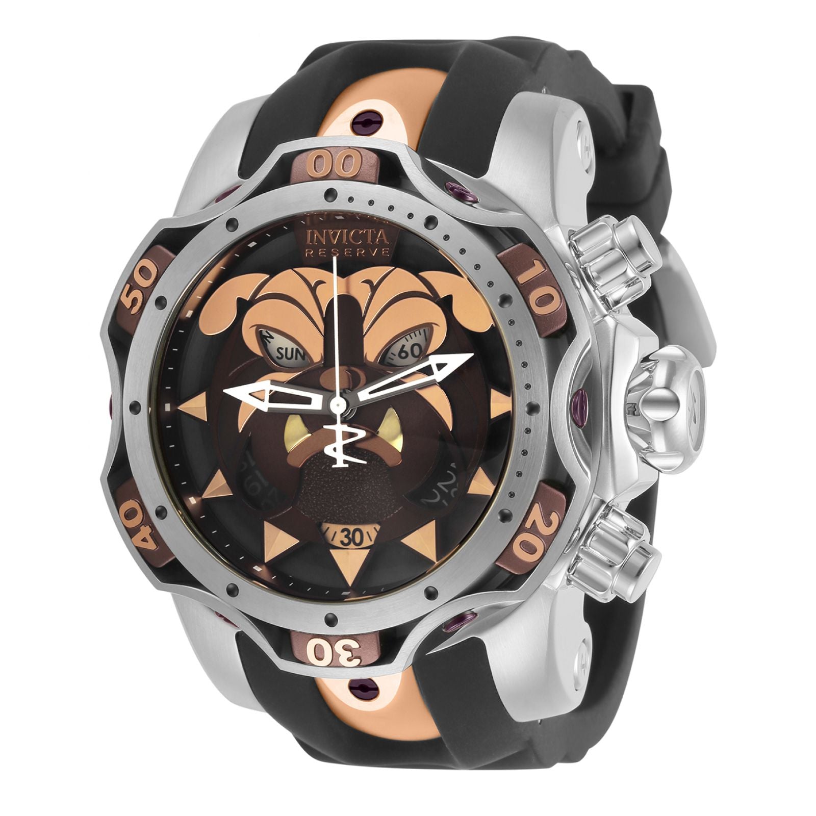 RELOJ  PARA HOMBRE INVICTA RESERVE 30348 - ORO ROSA, NEGRO, MARRÓN