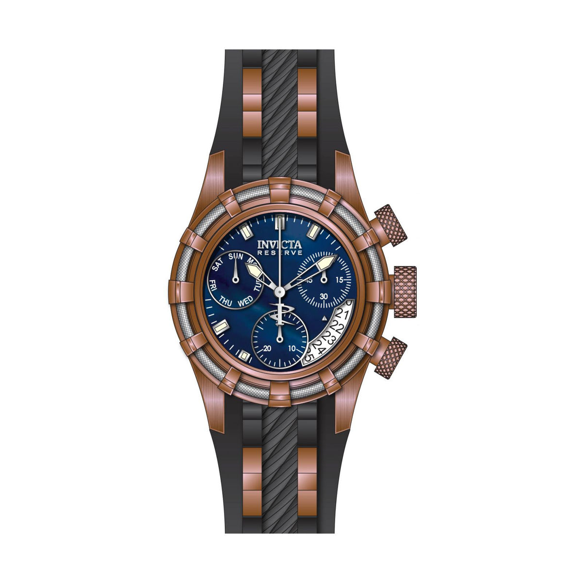 RELOJ  PARA MUJER INVICTA RESERVE 30533 - ORO ROSA, NEGRO