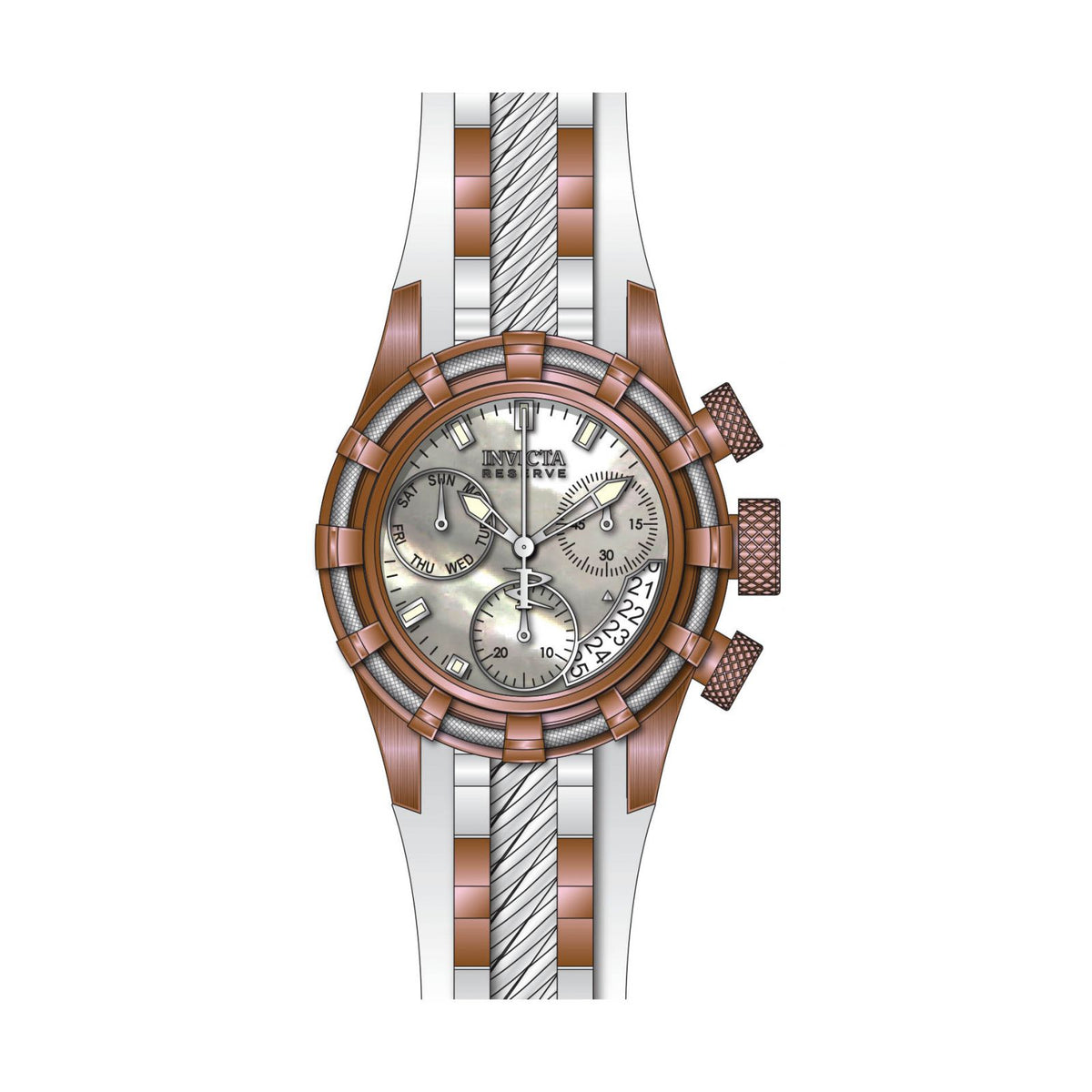 RELOJ  PARA MUJER INVICTA RESERVE 30534 - ORO ROSA, BLANCO