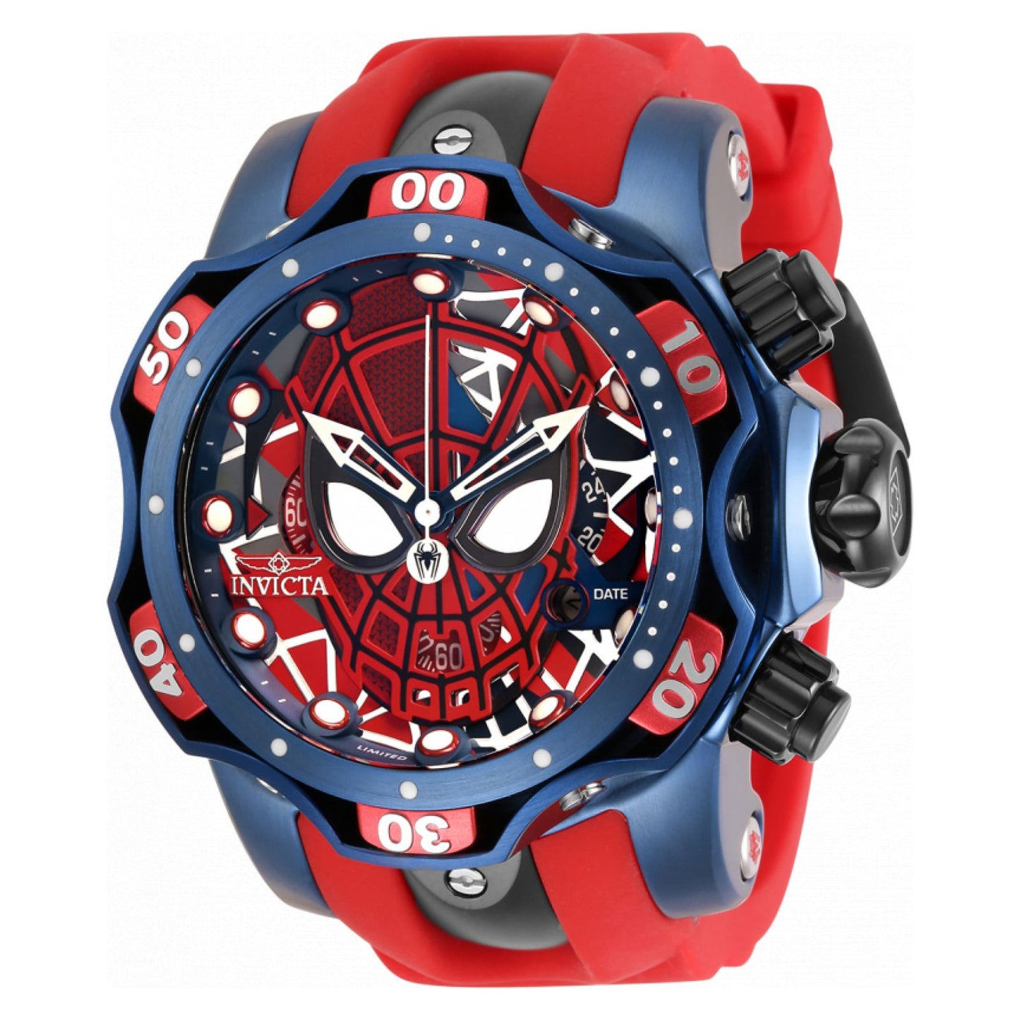 RELOJ HOMBRE ARAÑA PARA HOMBRE INVICTA MARVEL 30629 - AZUL OSCURO, ROJO, ACERO