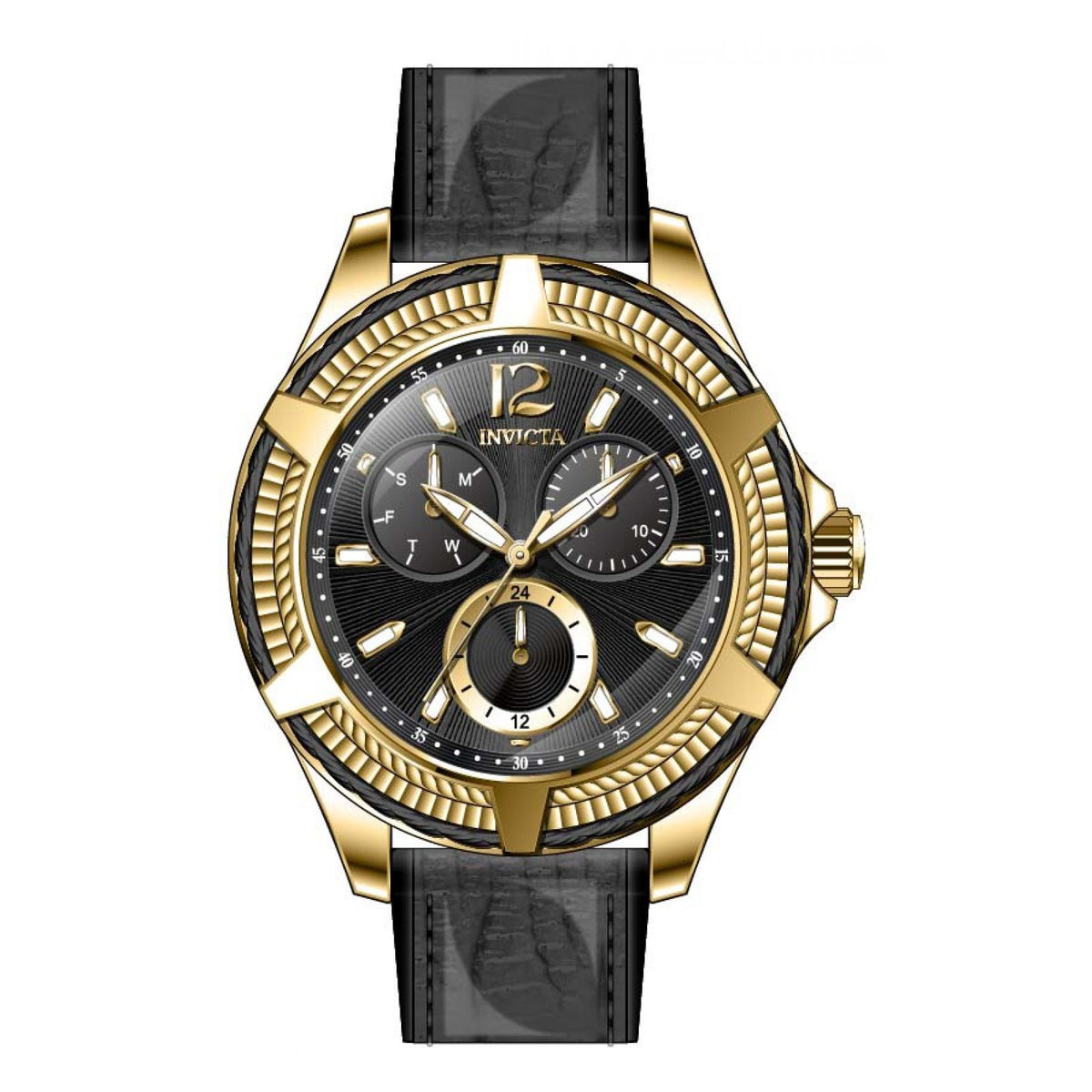 RELOJ CLÁSICO PARA MUJER INVICTA BOLT 30887 - NEGRO, ORO