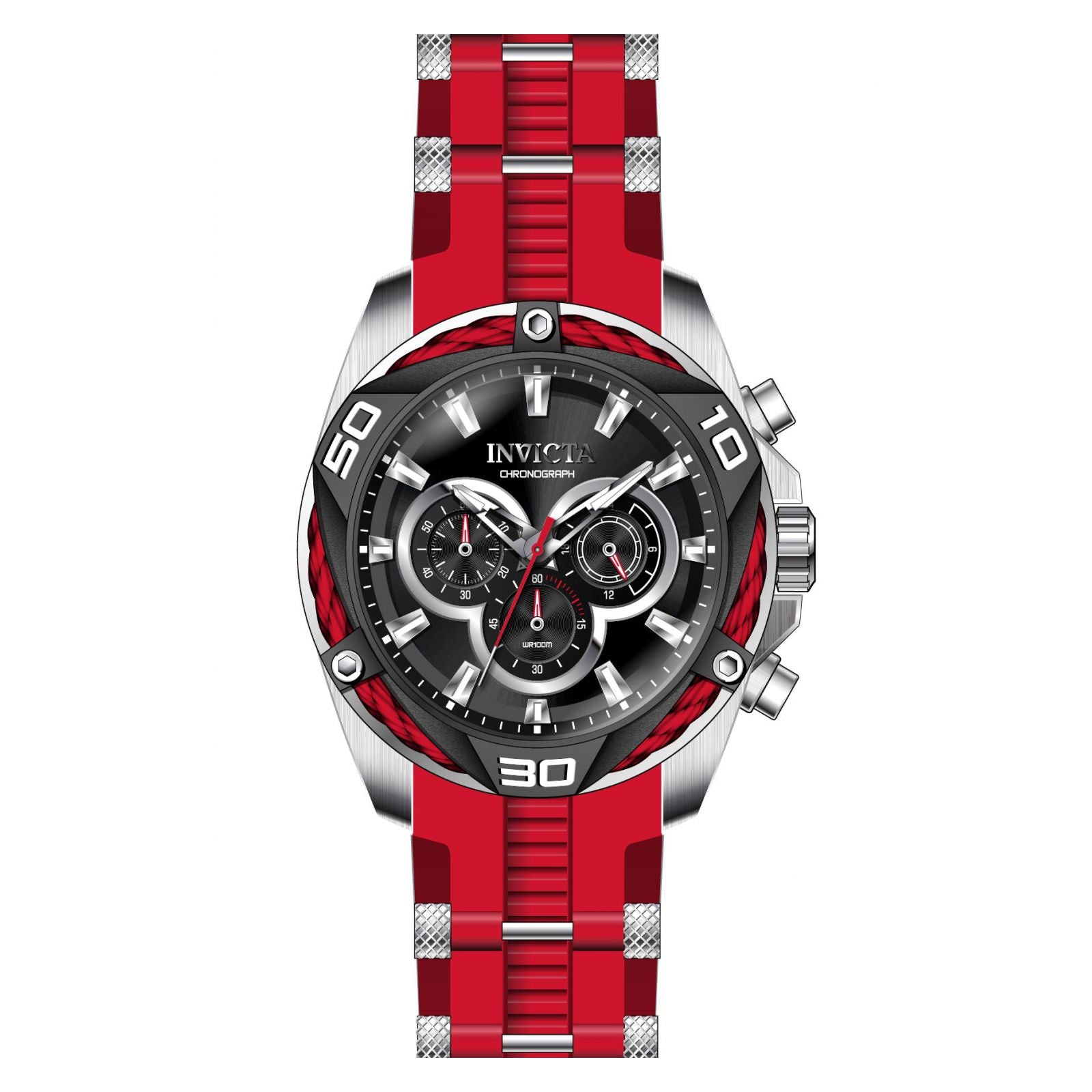 RELOJ  PARA HOMBRE INVICTA BOLT 31310 - ACERO, ROJO