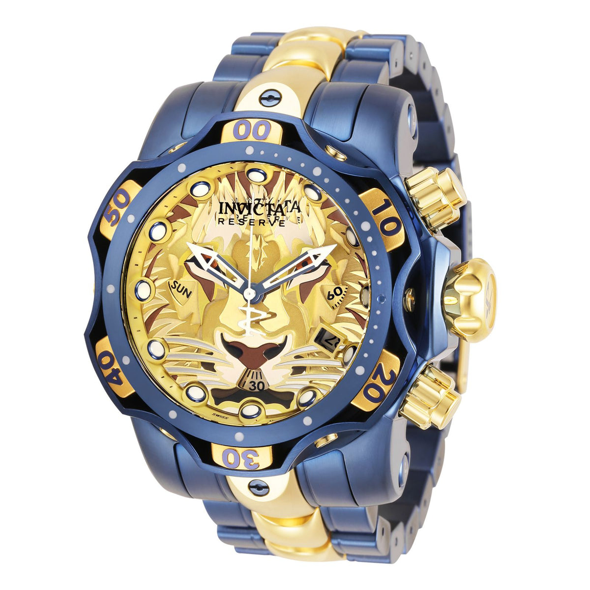 RELOJ  PARA HOMBRE INVICTA RESERVE 31776 - ORO, AZUL OSCURO