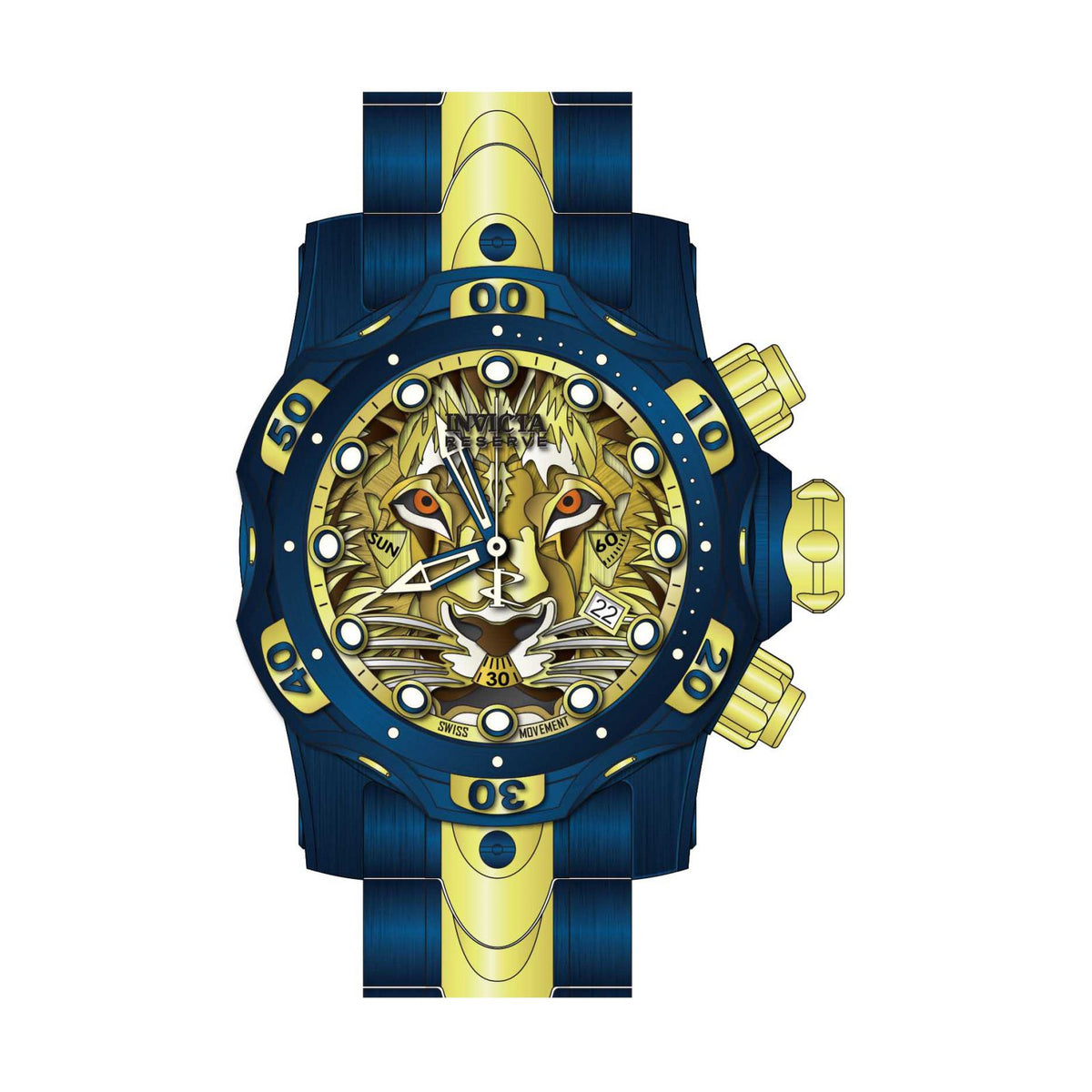 RELOJ  PARA HOMBRE INVICTA RESERVE 31776 - ORO, AZUL OSCURO