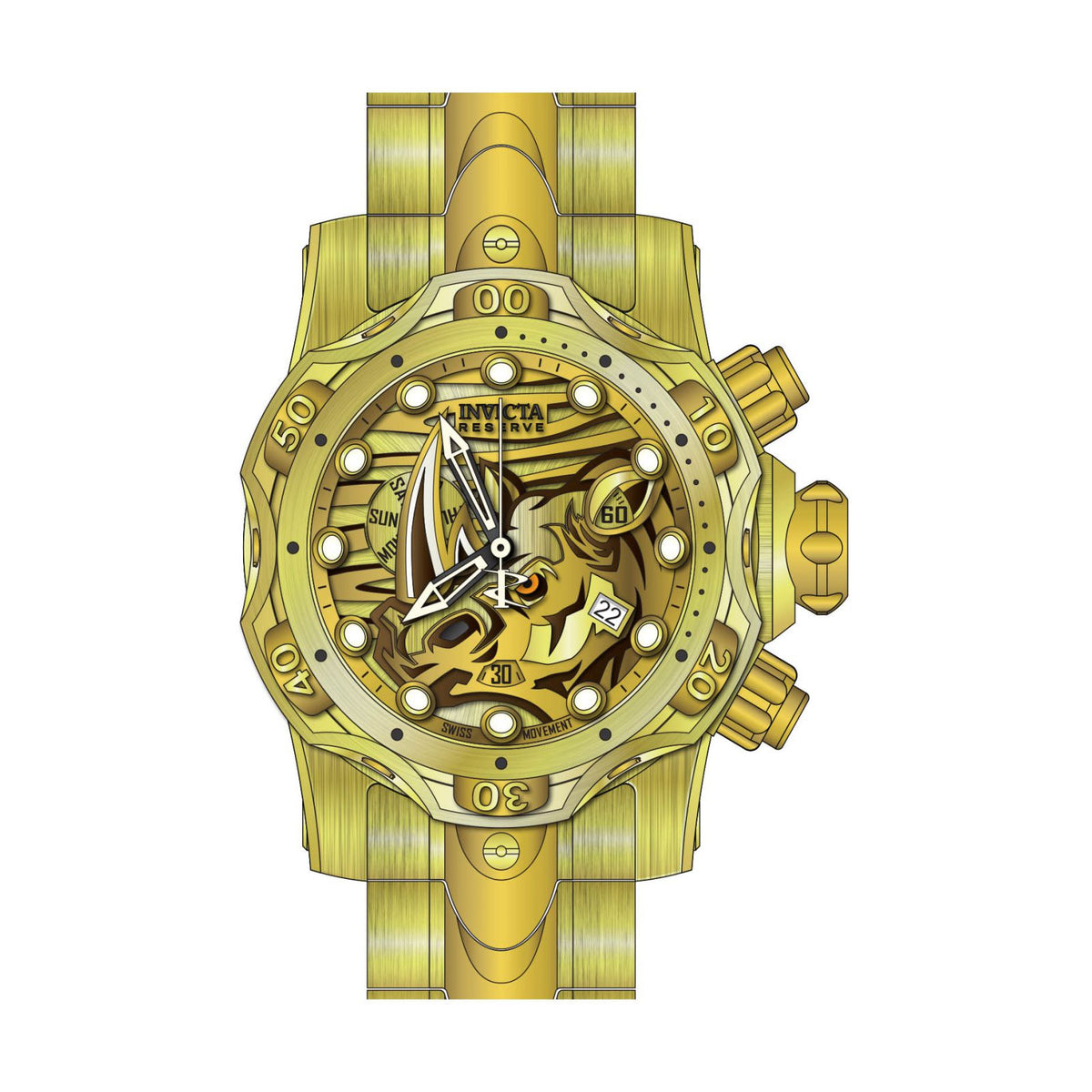 RELOJ  PARA HOMBRE INVICTA RESERVE 32268 - ORO, BRONCE
