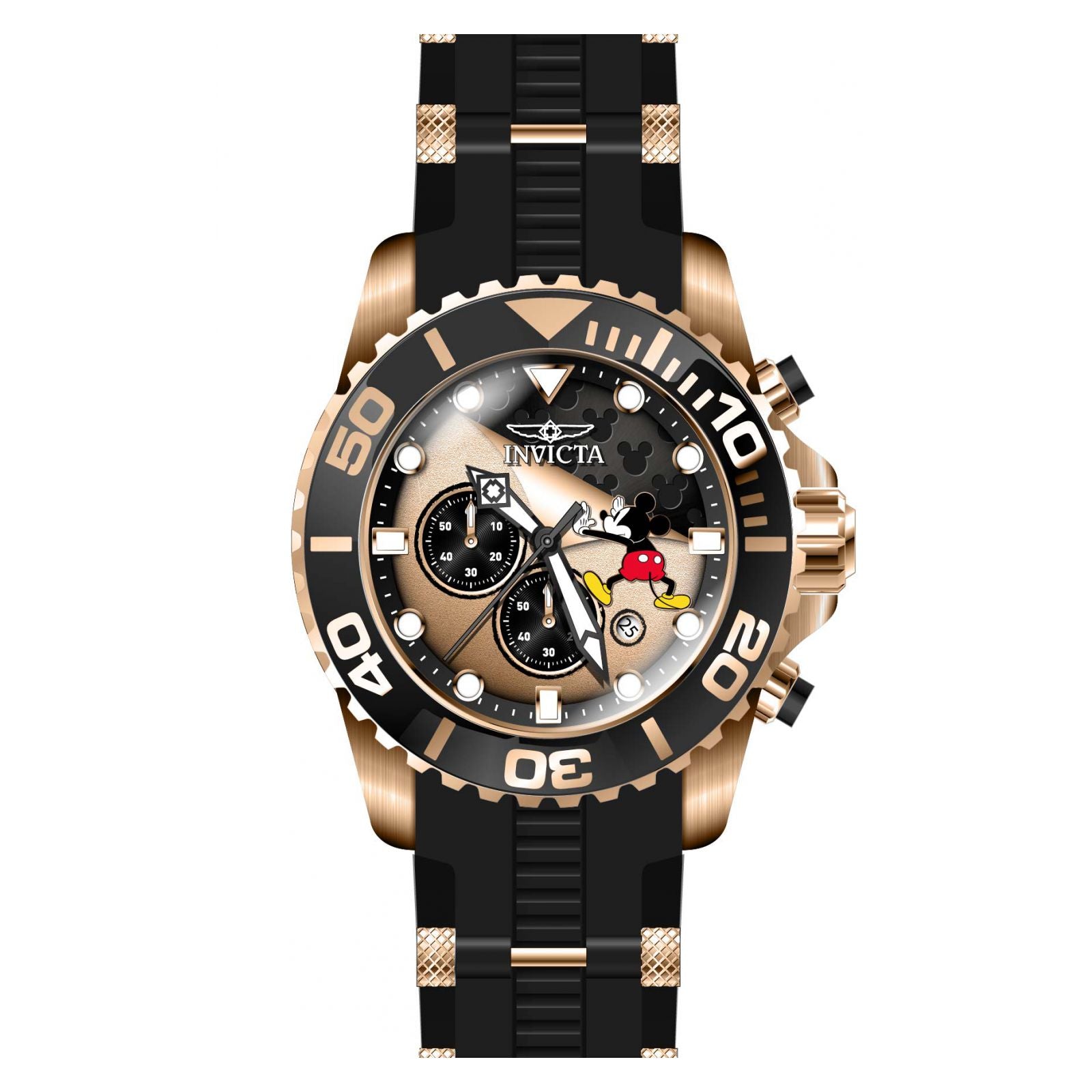RELOJ MICKEY RATÓN PARA HOMBRE INVICTA DISNEY LIMITED EDITION 32475 - NEGRO, ORO ROSA