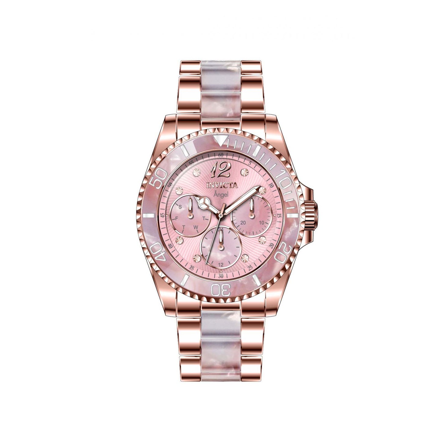 RELOJ  PARA MUJER INVICTA ANGEL 32534 - ORO ROSA, ROSA