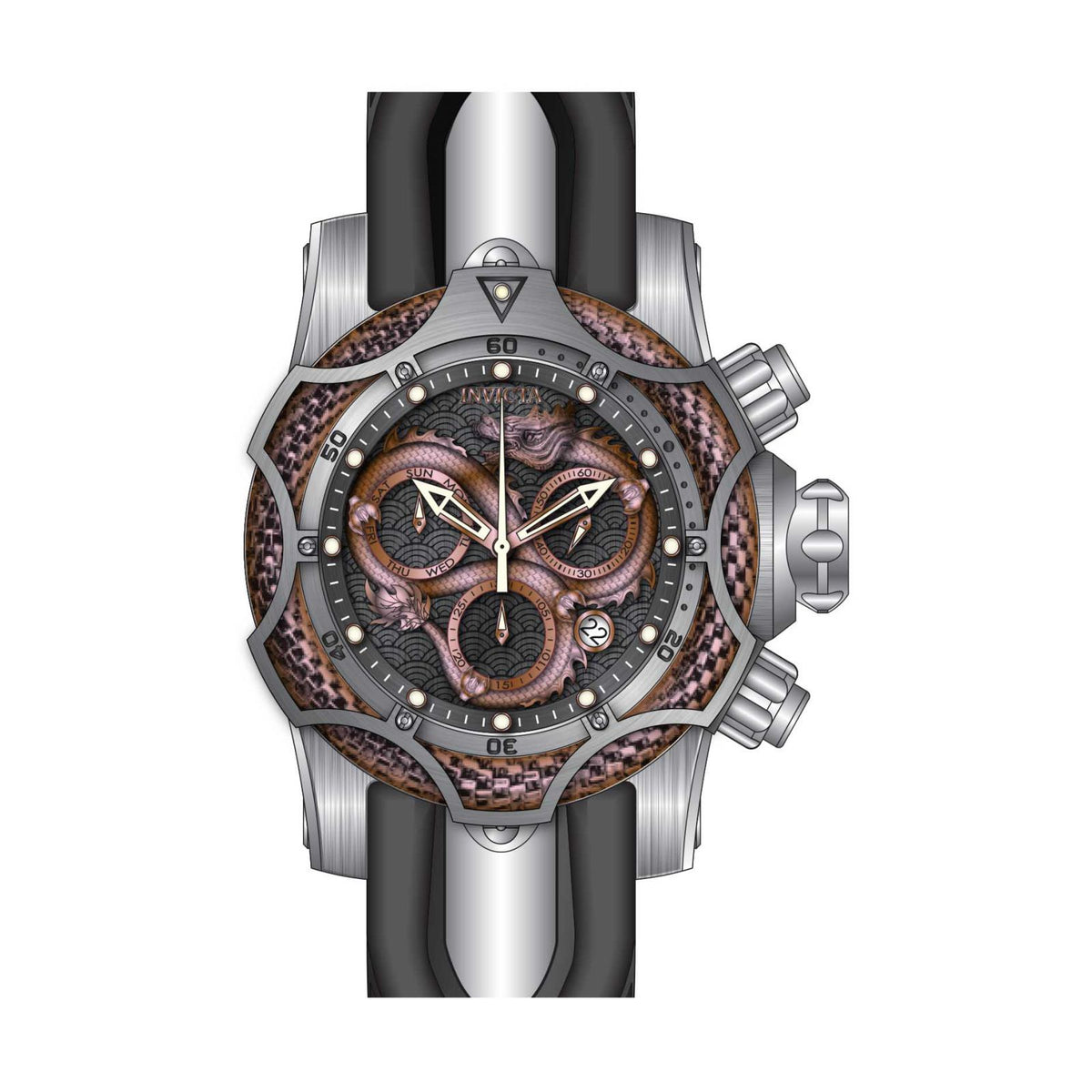 RELOJ DEPORTIVO PARA HOMBRE INVICTA VENOM 32774 - NEGRO, ACERO