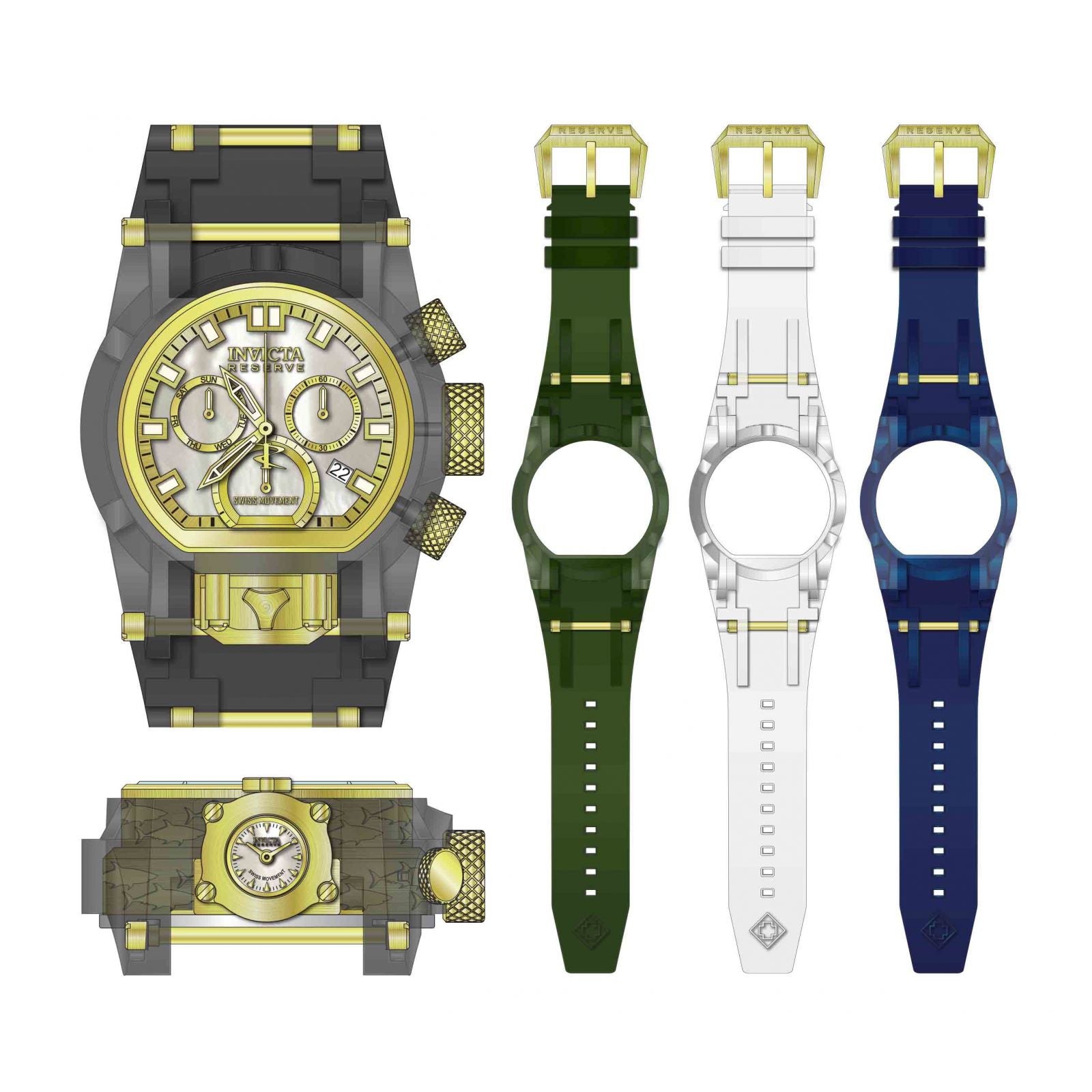 RELOJ DEPORTIVO PARA HOMBRE INVICTA ANATOMIC 33186 - BLANCO