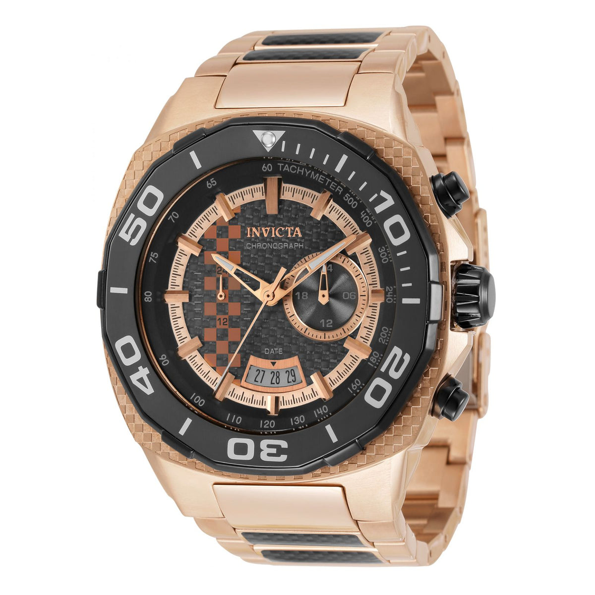 RELOJ  PARA HOMBRE INVICTA SPEEDWAY 33198 - NEGRO, ORO ROSA