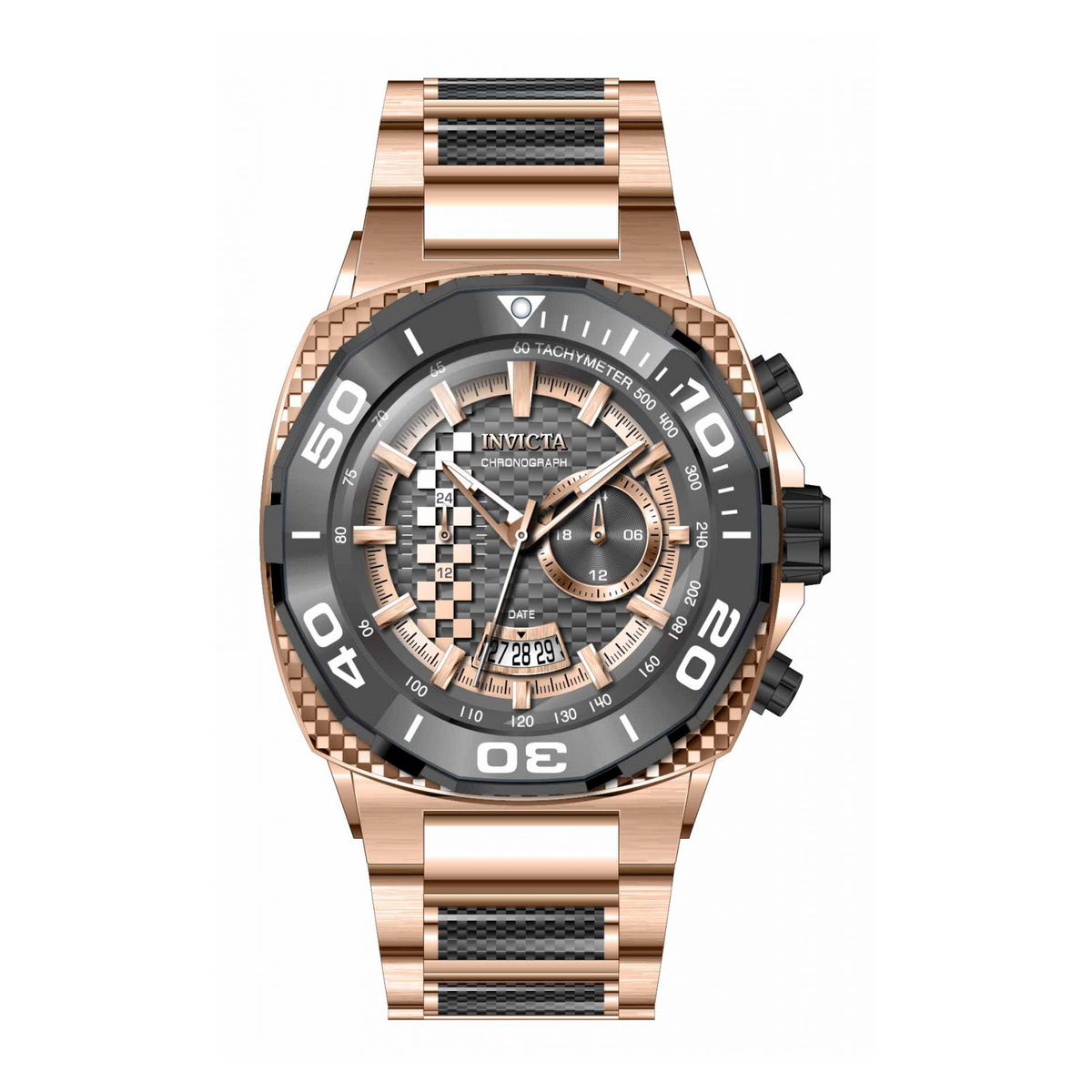 RELOJ  PARA HOMBRE INVICTA SPEEDWAY 33198 - NEGRO, ORO ROSA