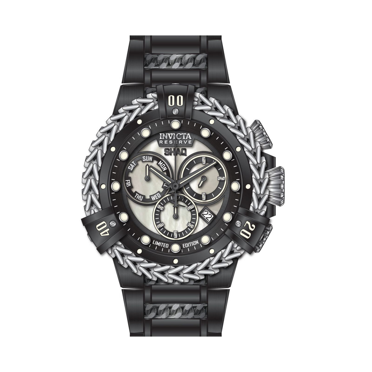 RELOJ  PARA HOMBRE INVICTA SHAQ 33412 - NEGRO, ACERO