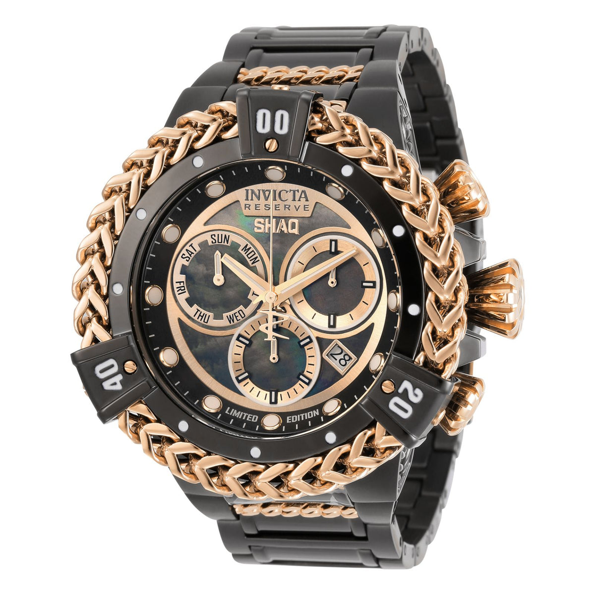 RELOJ  PARA HOMBRE INVICTA SHAQ 33414 - NEGRO, ORO ROSA