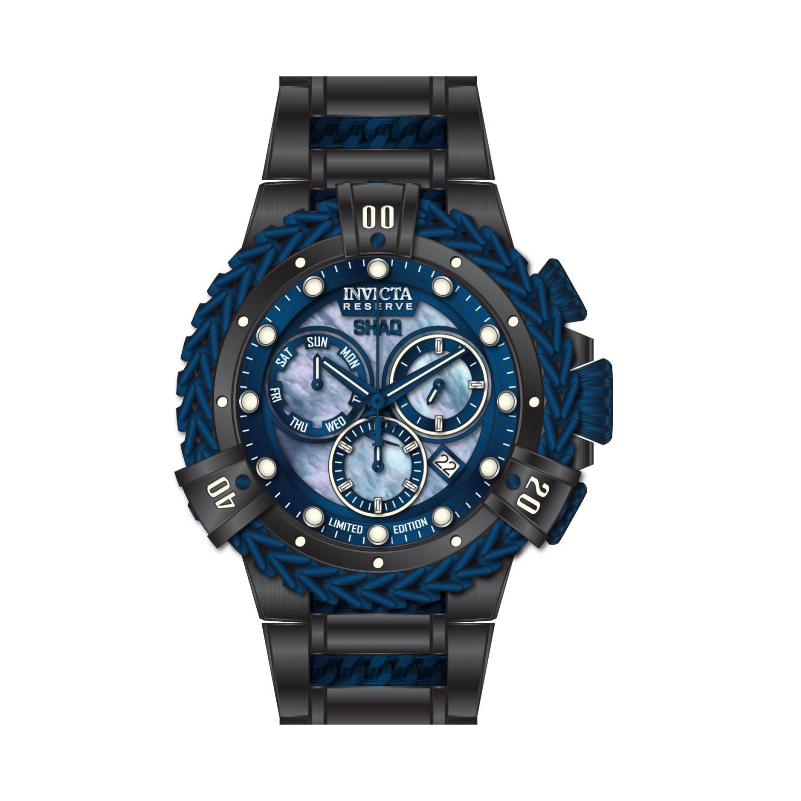 RELOJ PARA HOMBRE INVICTA SHAQ 33415 - NEGRO, AZUL OSCURO