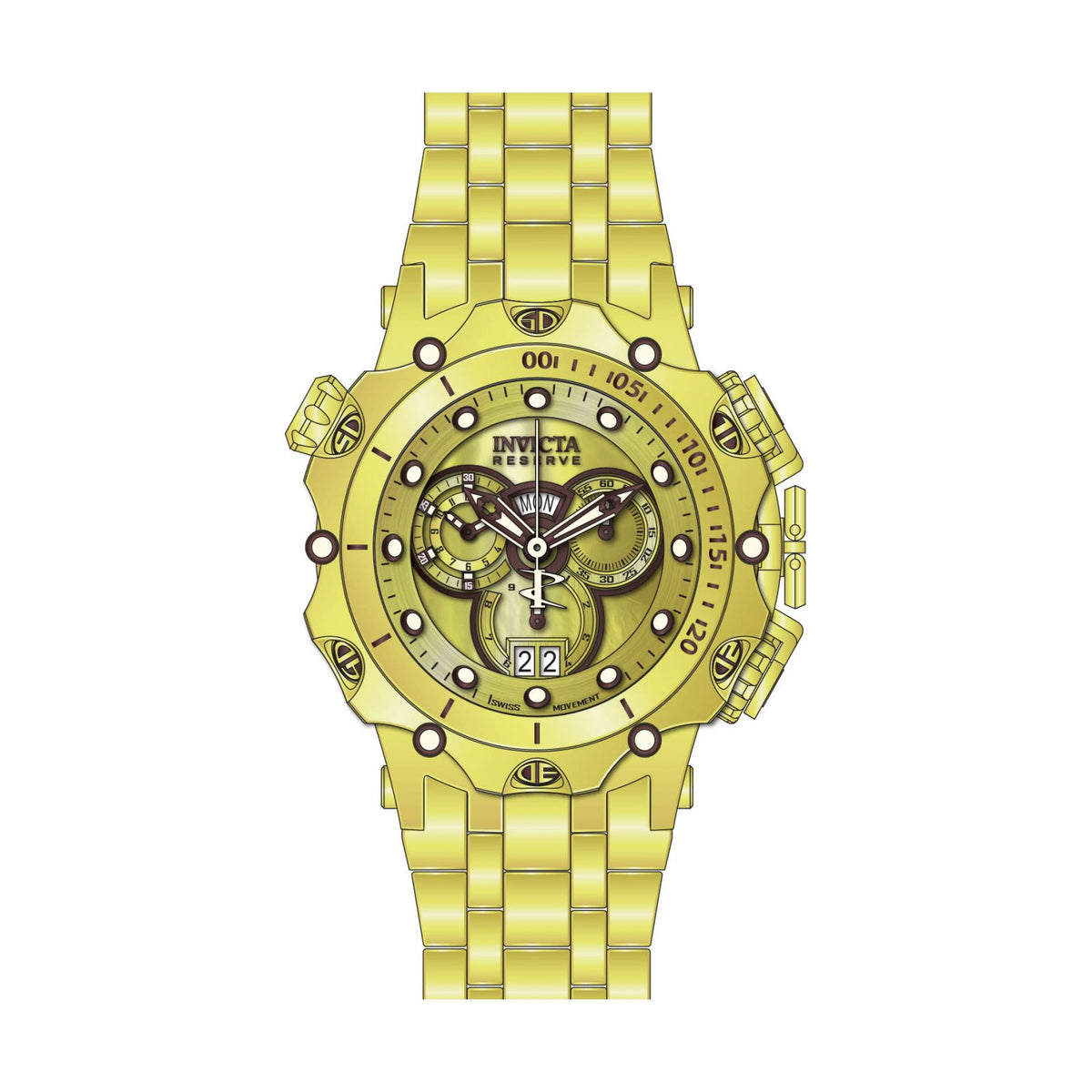 RELOJ  PARA HOMBRE INVICTA RESERVE 36589 - DORADO