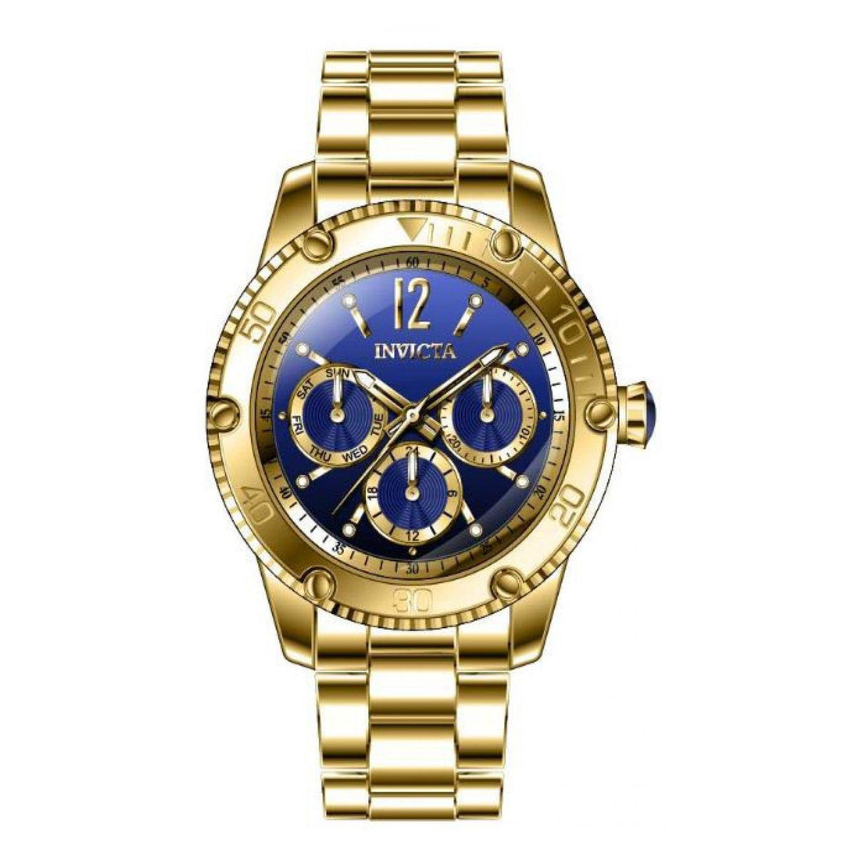 RELOJ  PARA MUJER INVICTA ANGEL 36726 - ORO, AZUL