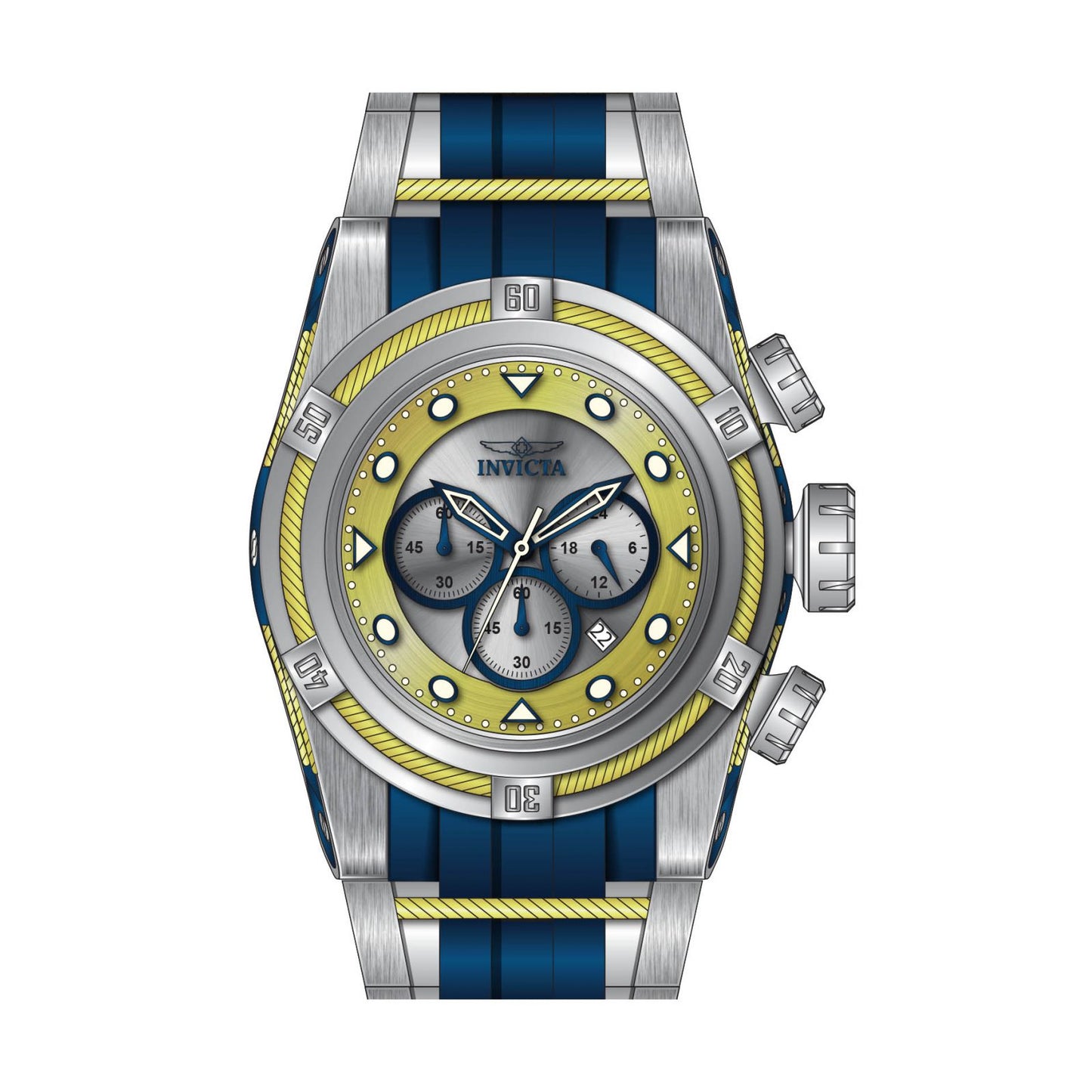 RELOJ DEPORTIVO PARA HOMBRE INVICTA BOLT 37193 - AZUL, ORO, ACERO