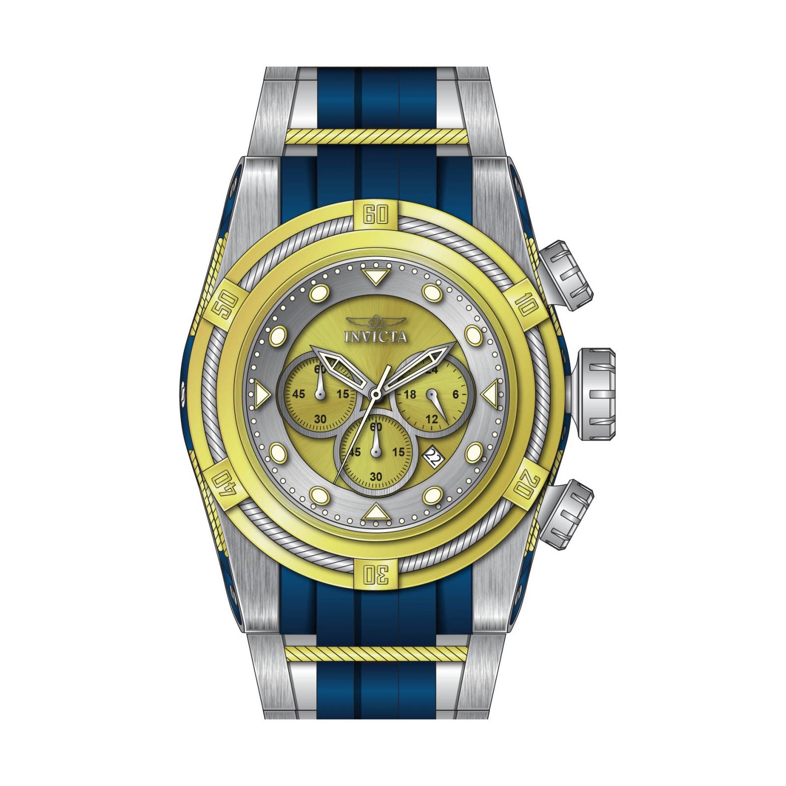 RELOJ DEPORTIVO PARA HOMBRE INVICTA BOLT 37198 - AZUL, ACERO, ORO